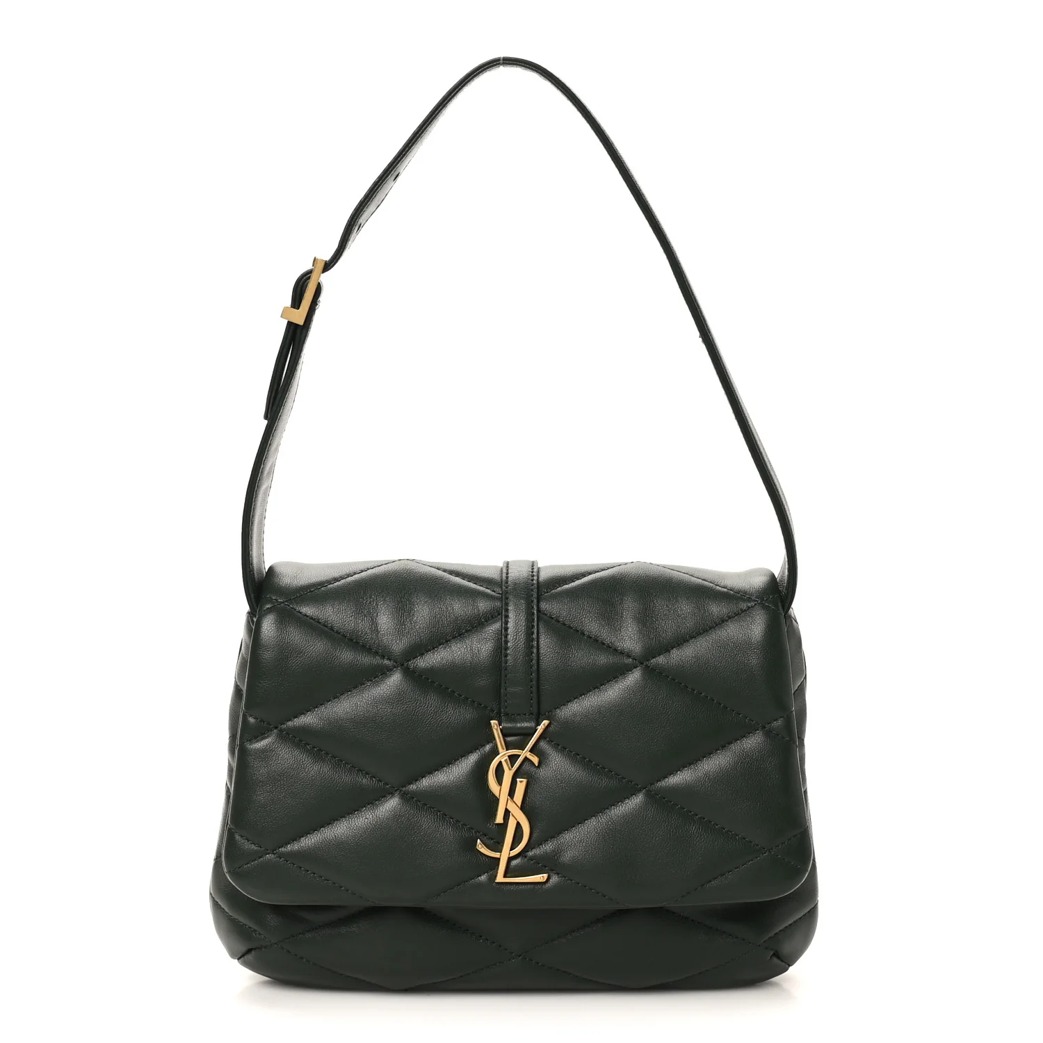 Lambskin Quilted Le 57 Diamond Shoulder Bag Vert Fonce
