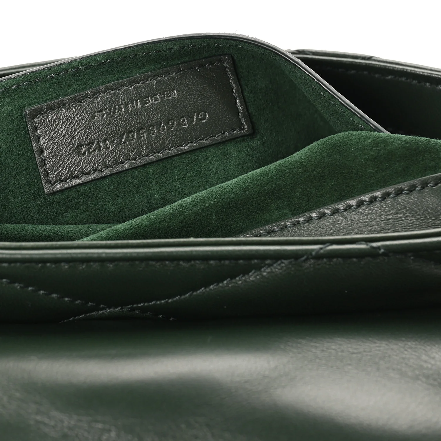 Lambskin Quilted Le 57 Diamond Shoulder Bag Vert Fonce - Image 7