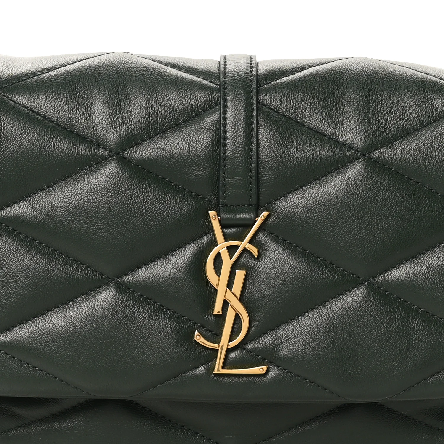 Lambskin Quilted Le 57 Diamond Shoulder Bag Vert Fonce - Image 8