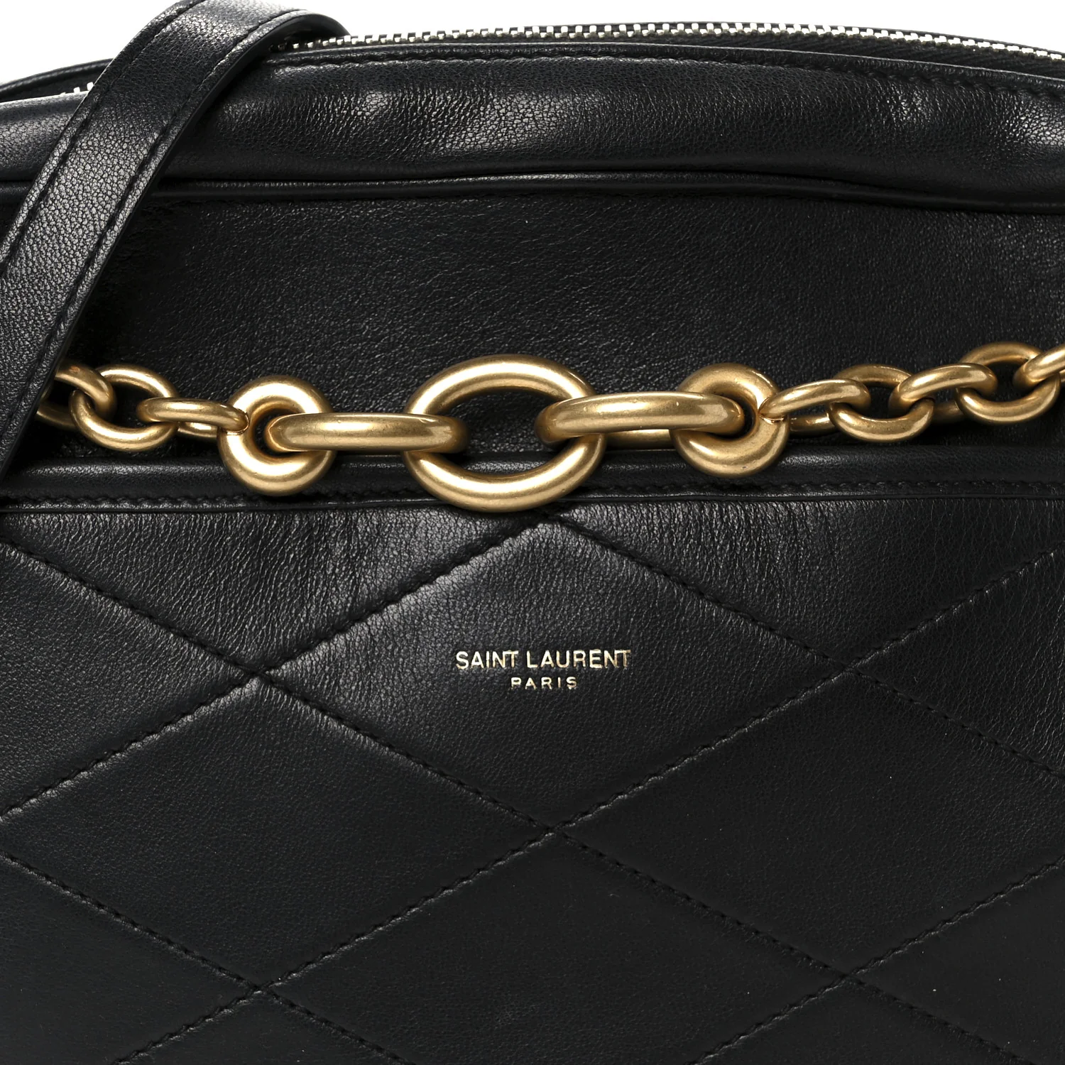 Lambskin Quilted Le Maillon Chain Strap Crossbody Black - Image 8