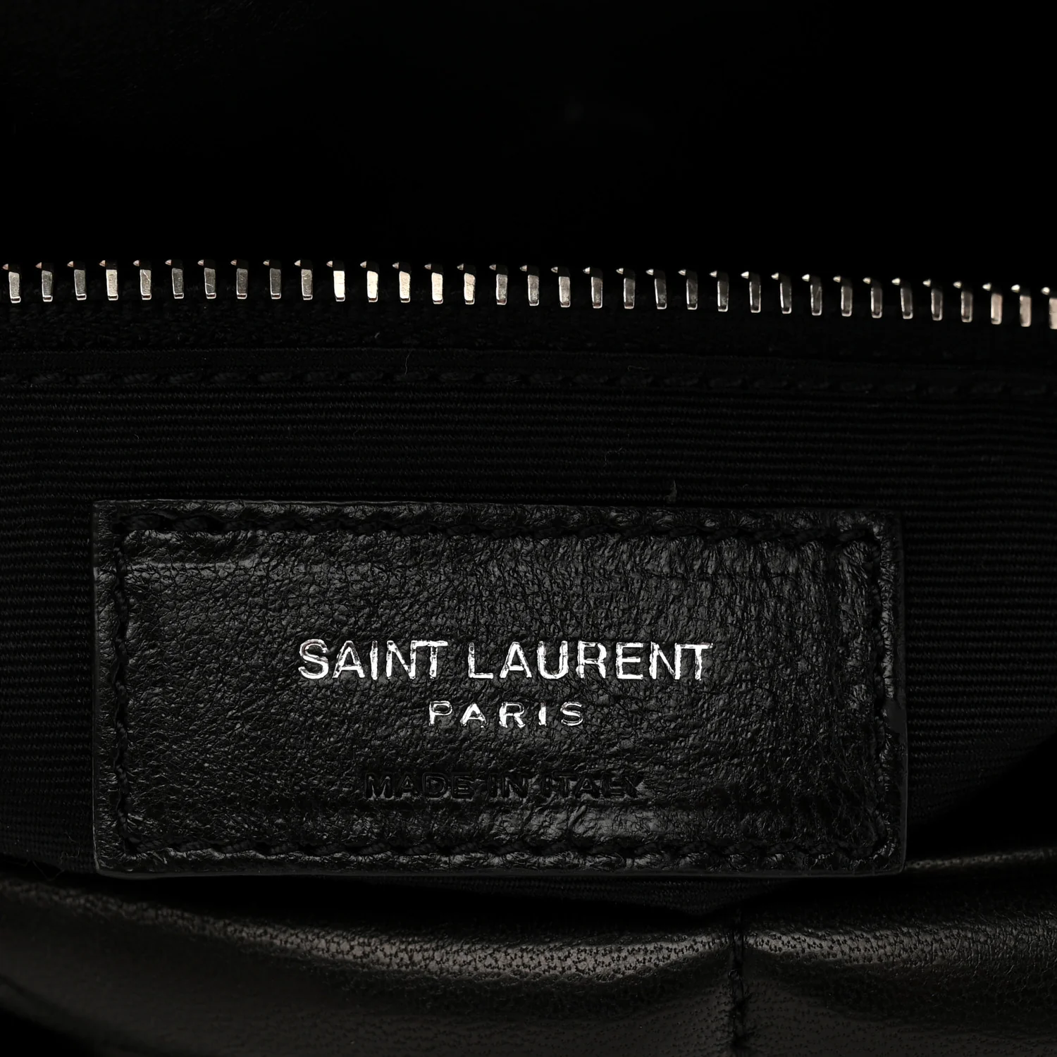 Lambskin Quilted Medium Loulou Puffer Monogram Chain Satchel Black - Image 6