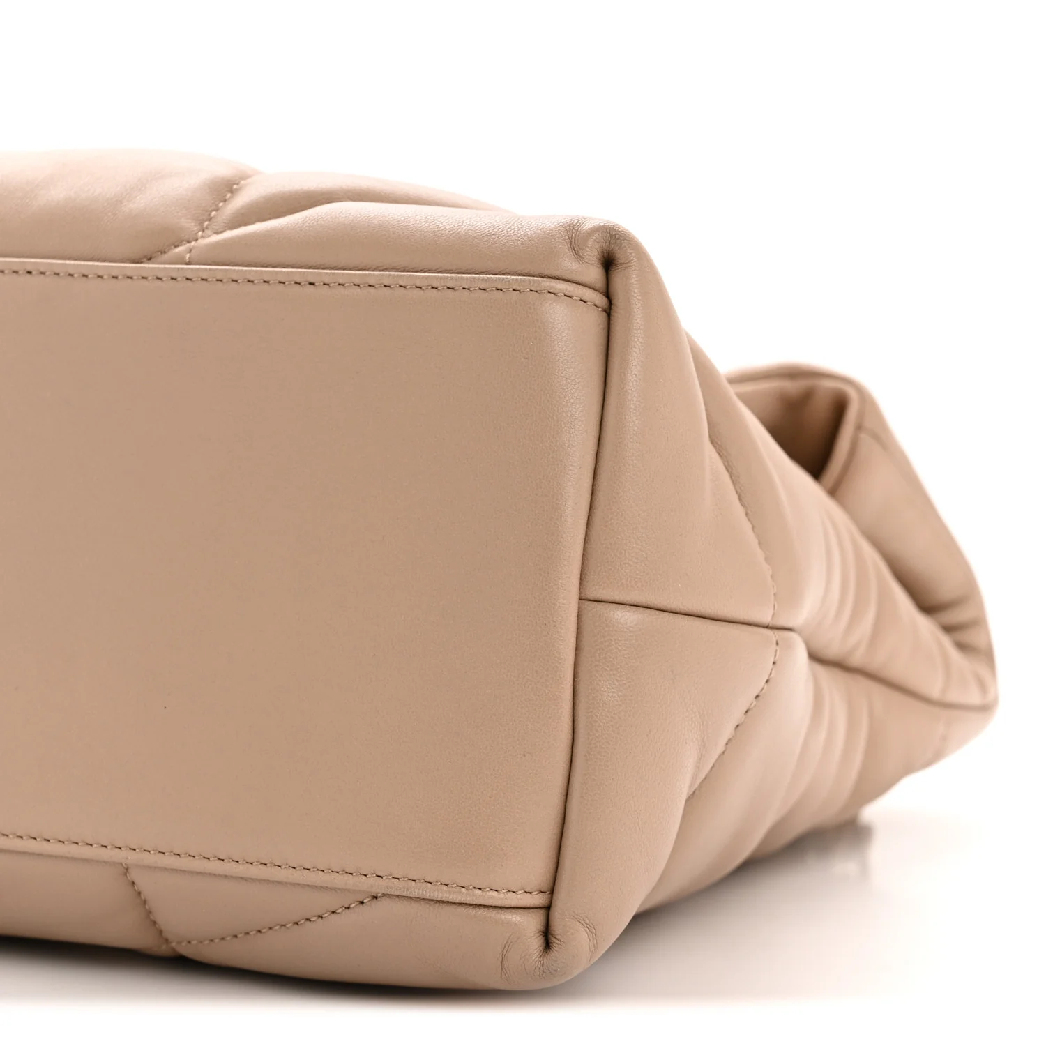 Lambskin Quilted Medium Loulou Puffer Monogram Chain Satchel Dark Beige - Image 10