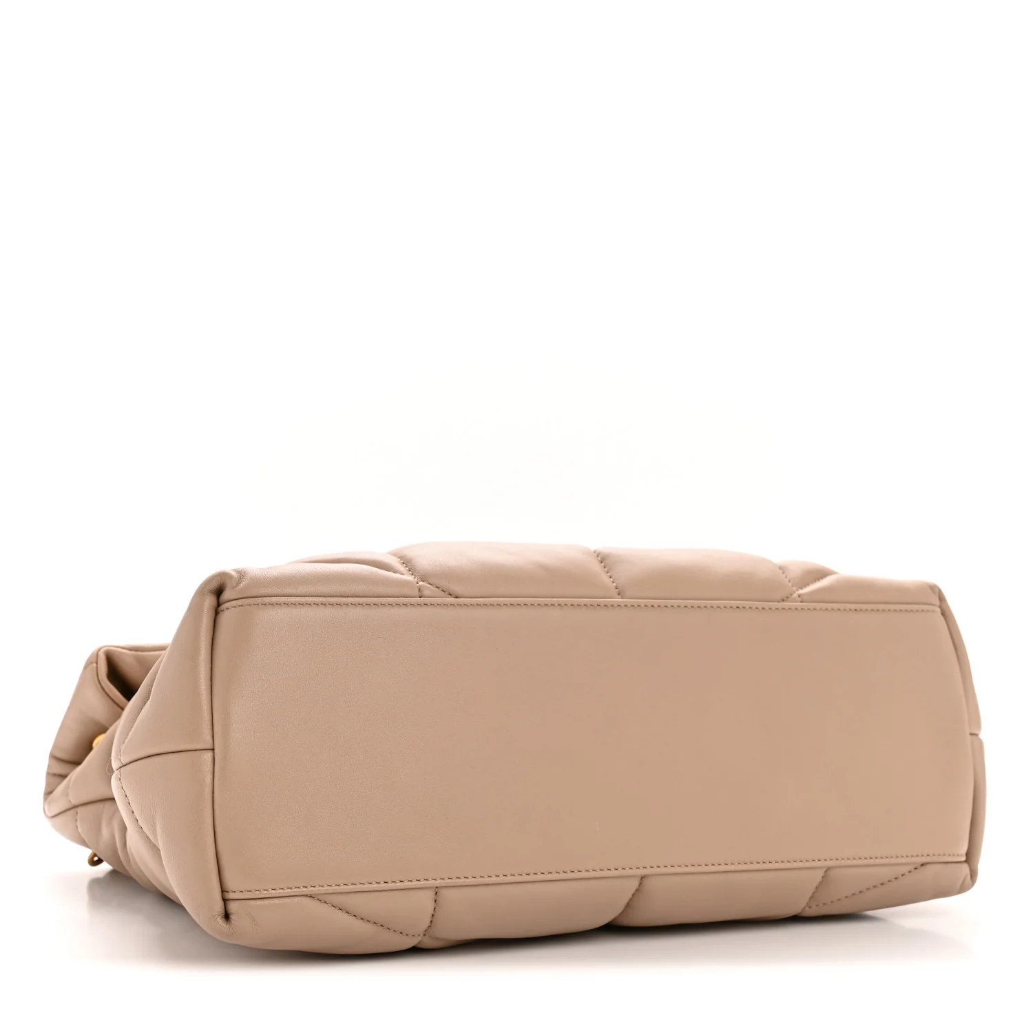 Lambskin Quilted Medium Loulou Puffer Monogram Chain Satchel Dark Beige - Image 4