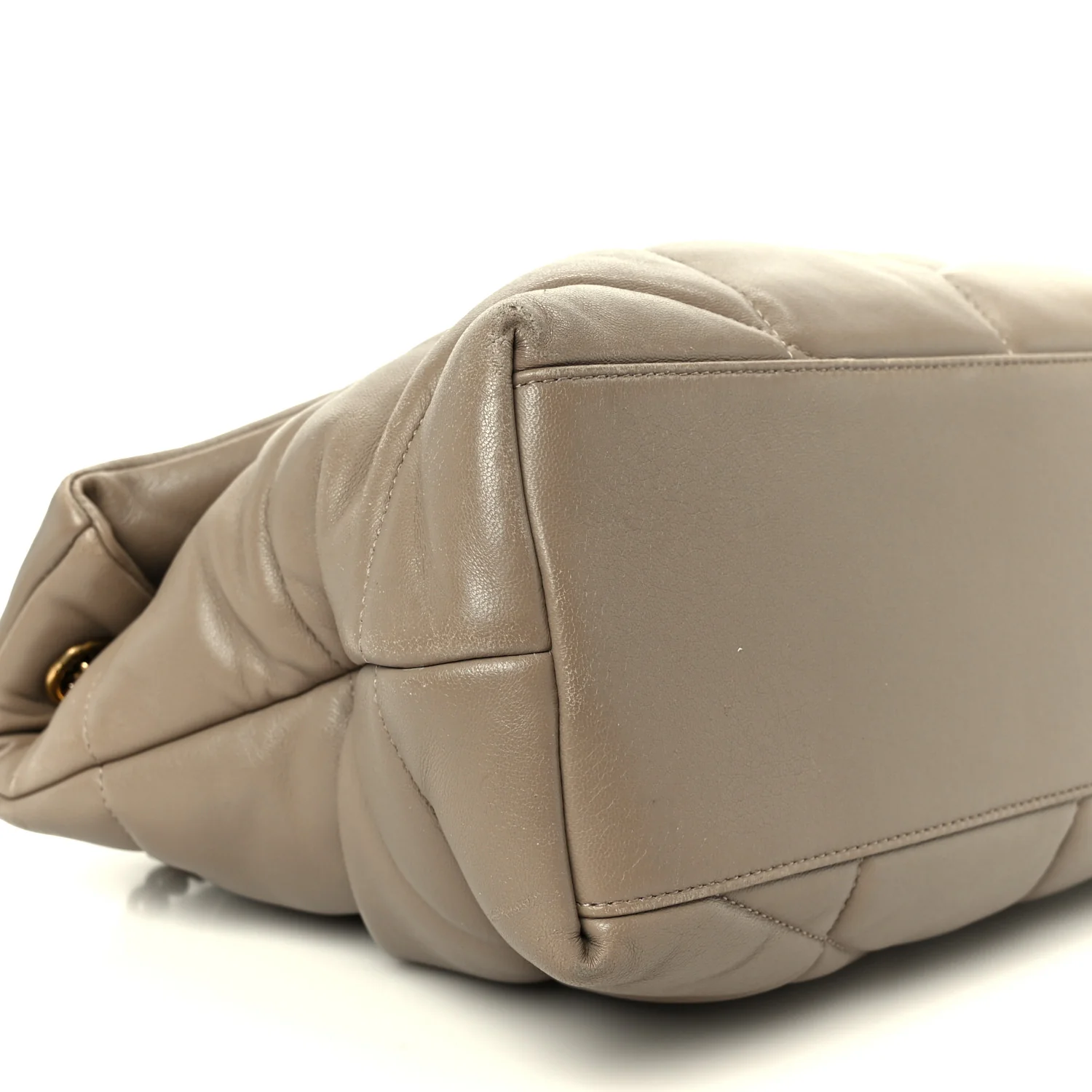Lambskin Quilted Medium Loulou Puffer Monogram Chain Satchel Dusty Grey - Image 19