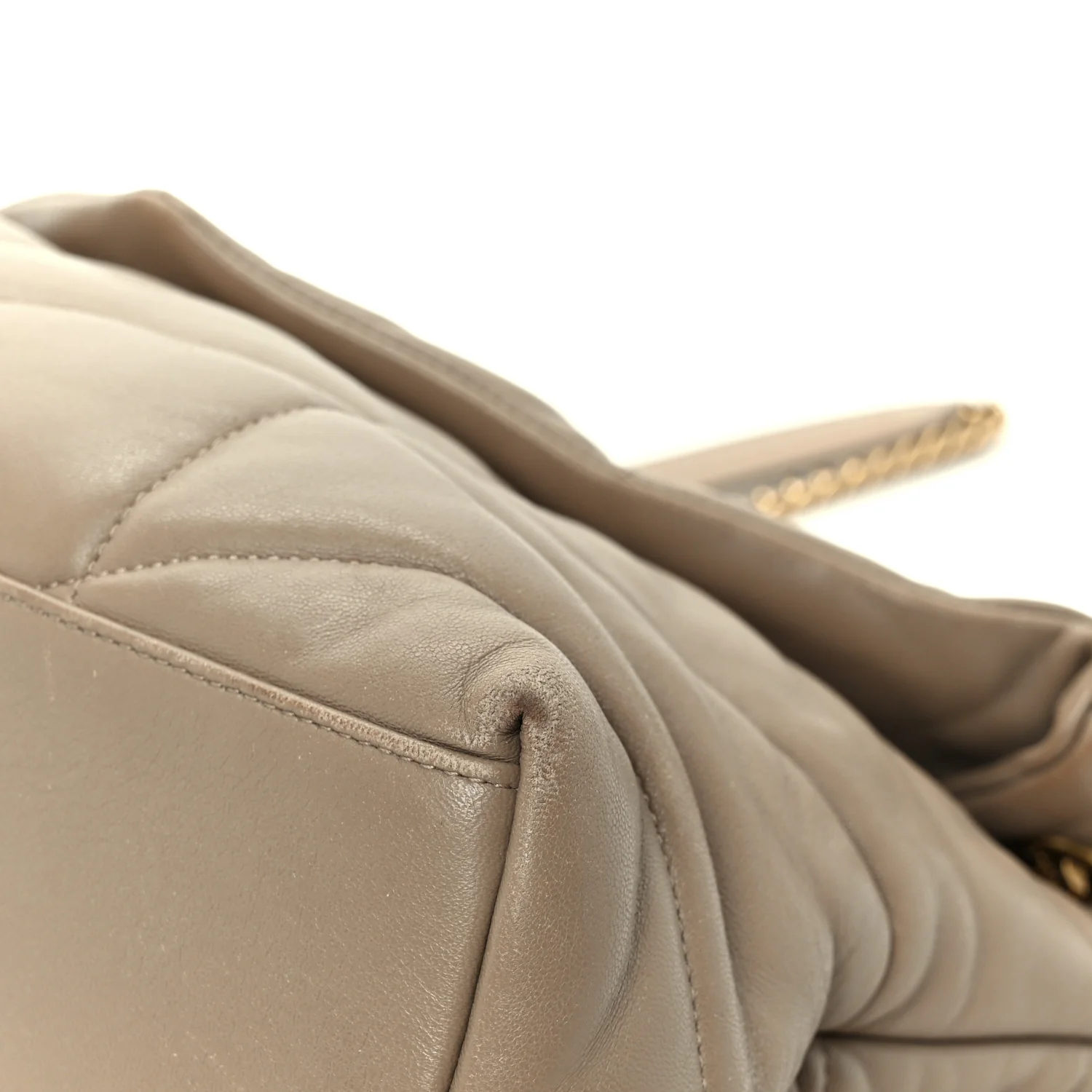Lambskin Quilted Medium Loulou Puffer Monogram Chain Satchel Dusty Grey - Image 25