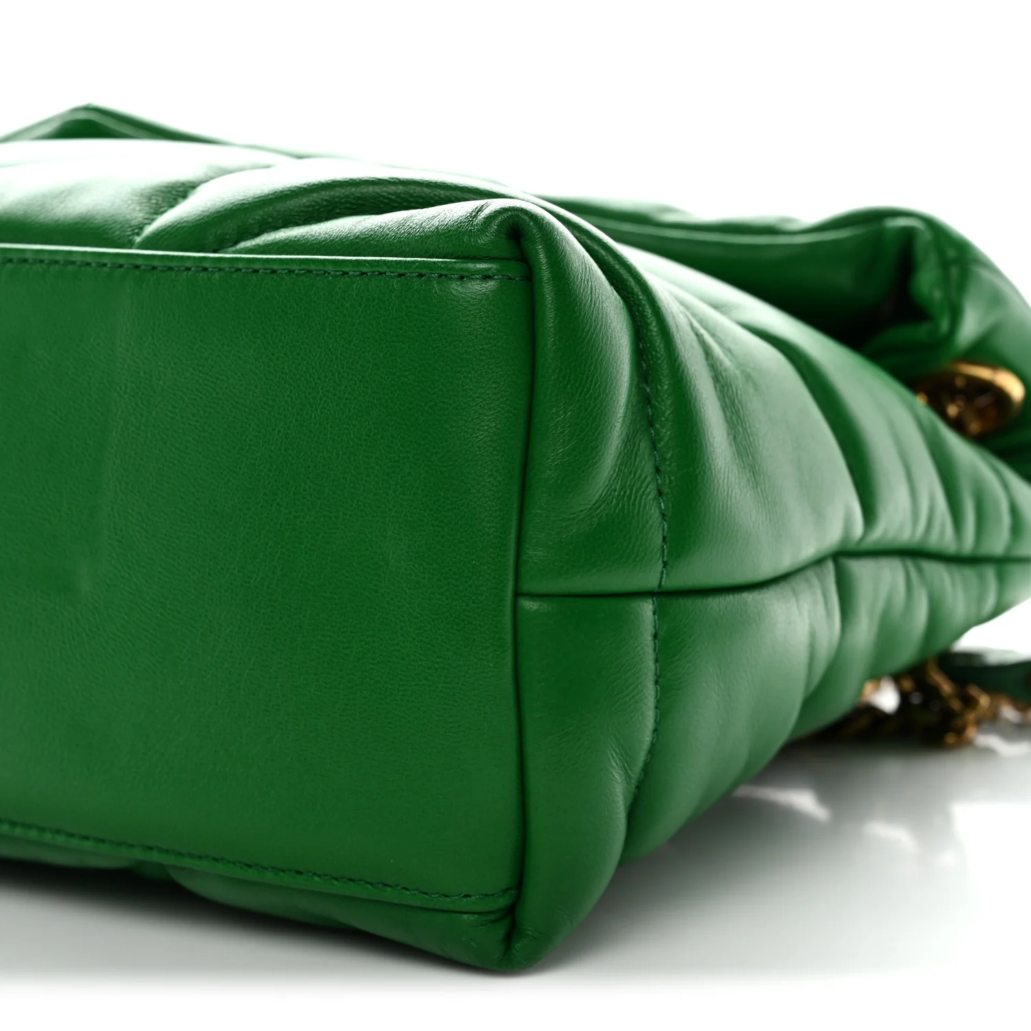 Lambskin Quilted Medium Loulou Puffer Monogram Chain Satchel New Vert Praire - Image 10