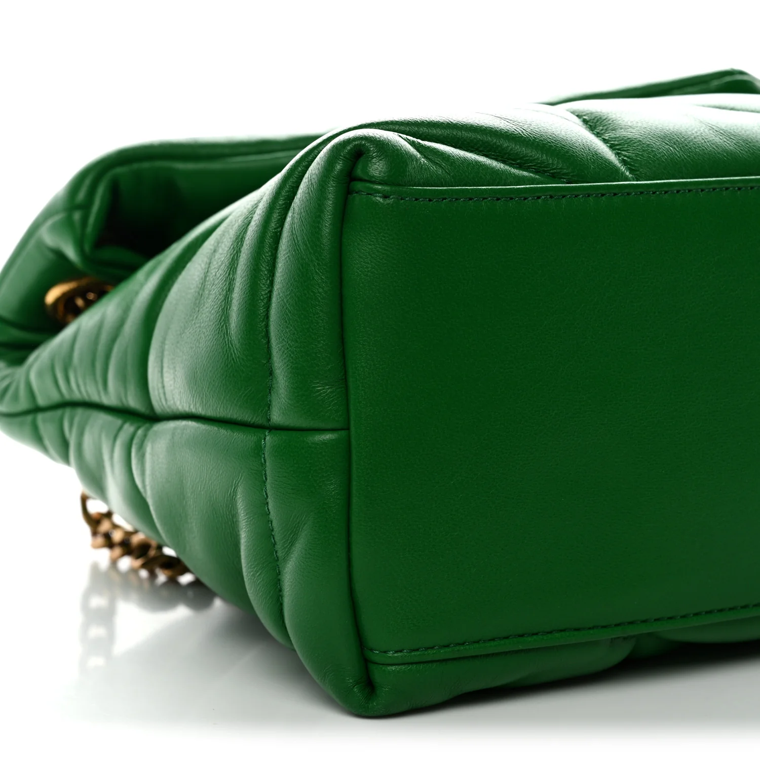 Lambskin Quilted Medium Loulou Puffer Monogram Chain Satchel New Vert Praire - Image 9