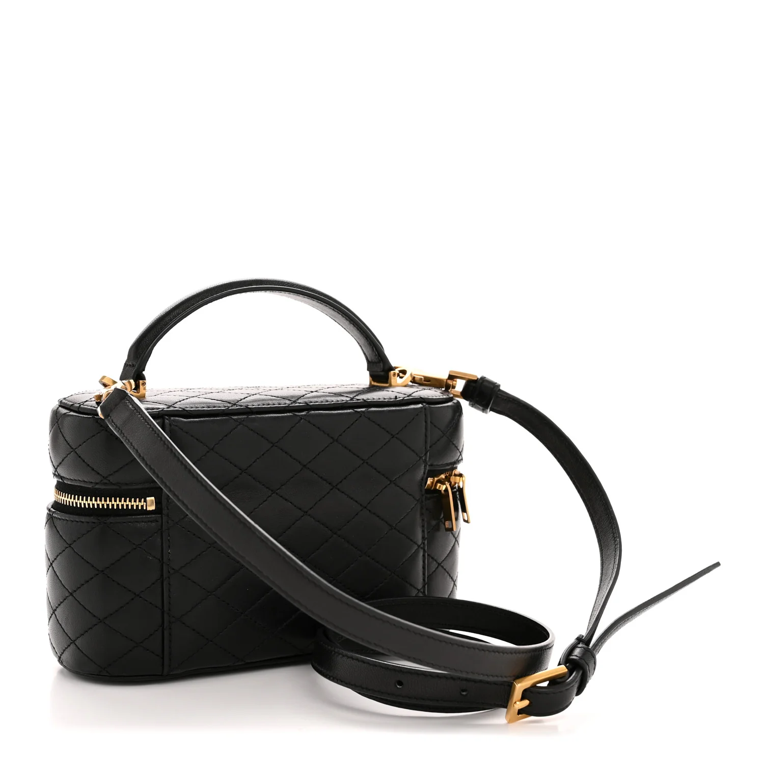 Lambskin Quilted Mini Gaby Vanity Case Black - Image 3