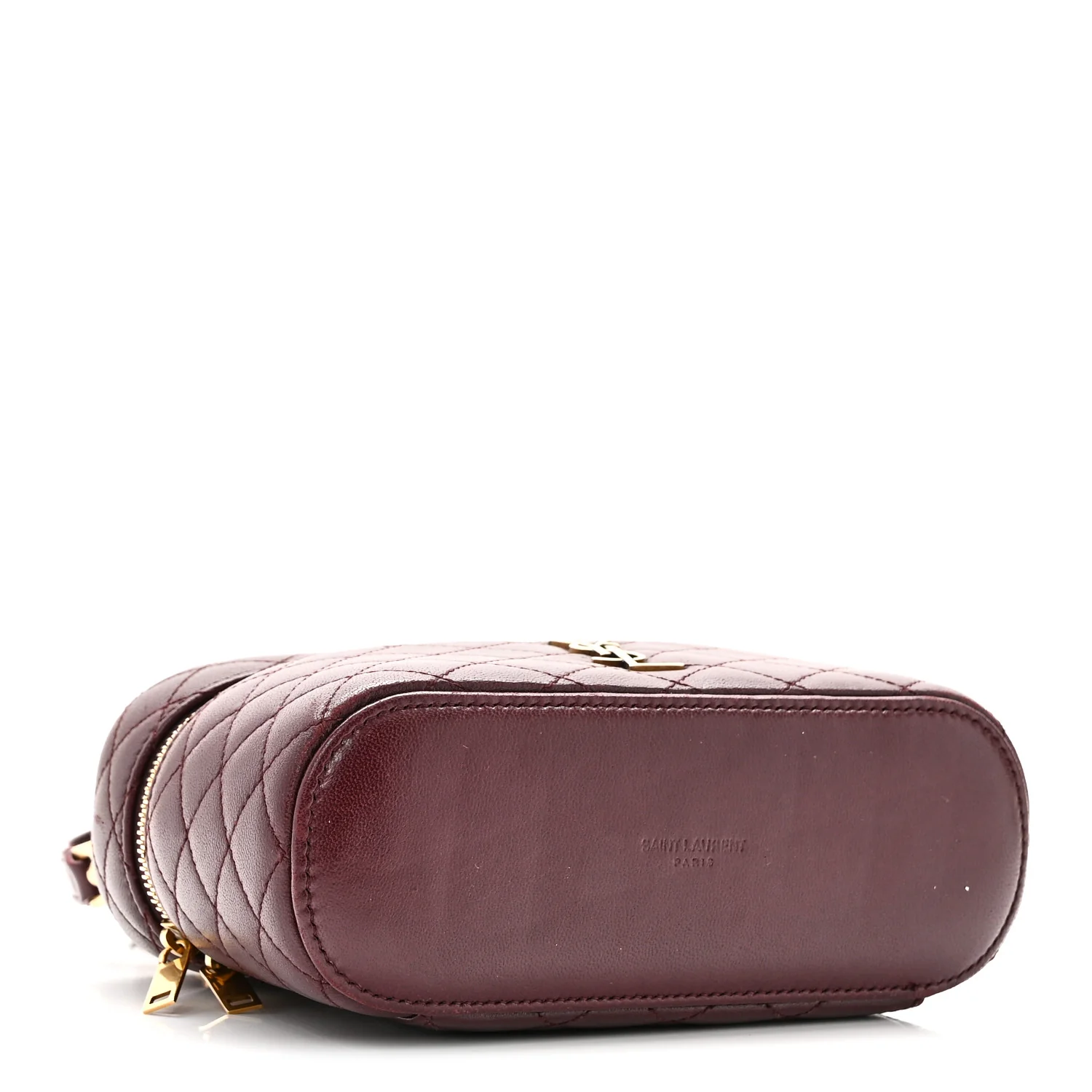 Lambskin Quilted Mini Gaby Vanity Case Rouge Cabernet - Image 4