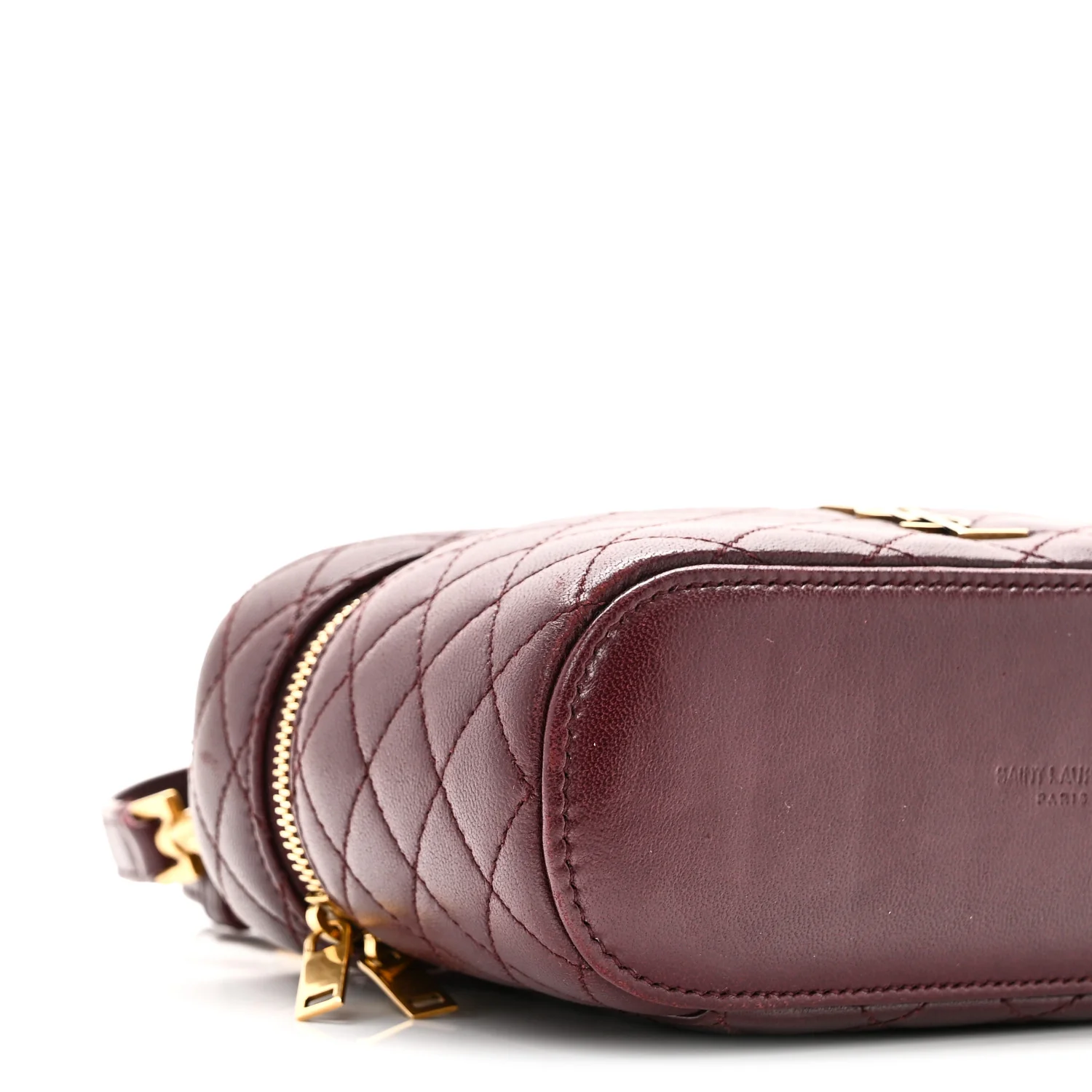 Lambskin Quilted Mini Gaby Vanity Case Rouge Cabernet - Image 8