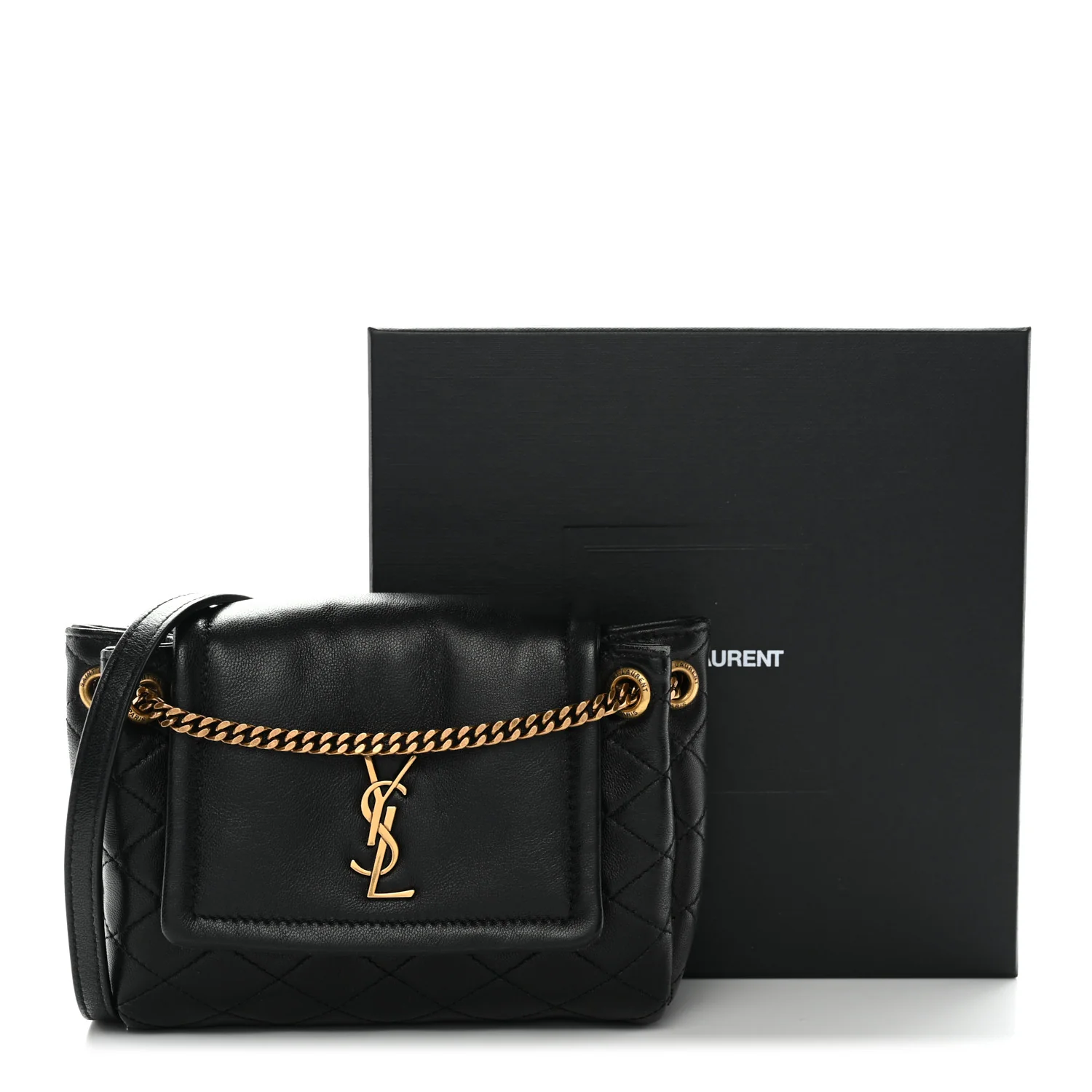 Lambskin Quilted Monogram Mini Nolita Black - Image 11