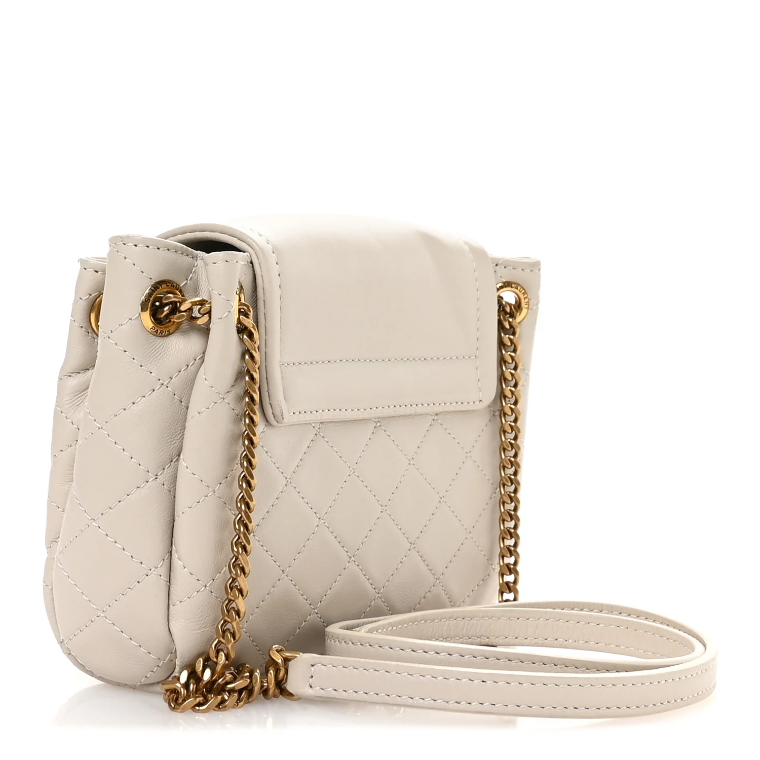 Lambskin Quilted Monogram Mini Nolita Crema Soft - Image 3