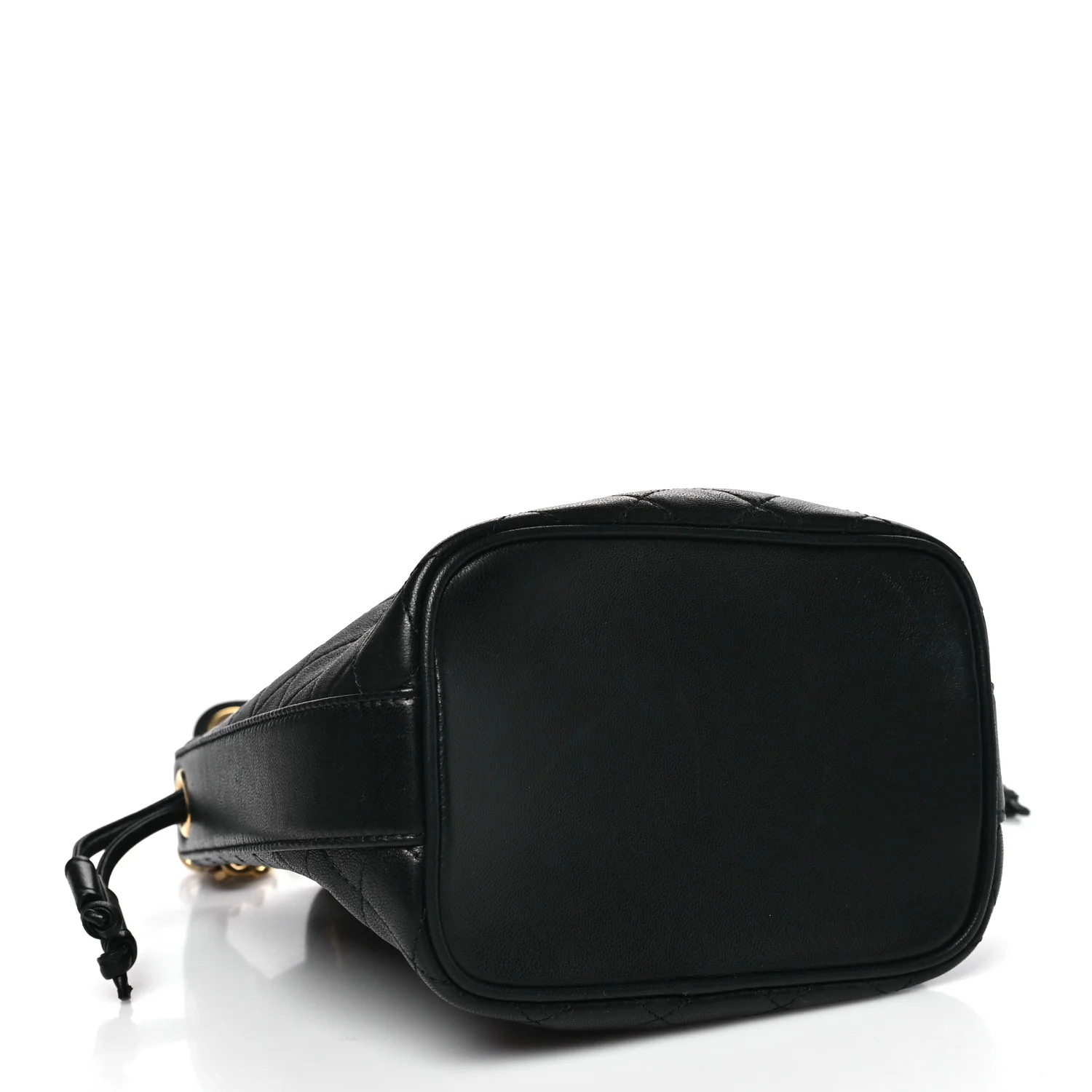 Lambskin Quilted Small Cassandre Bucket Bag Black - Image 4