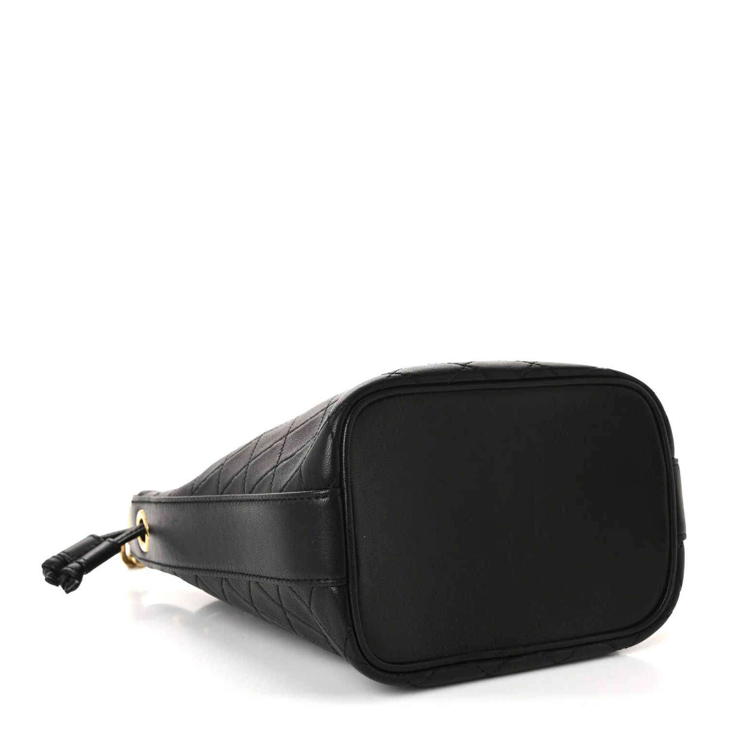 Lambskin Quilted Small Cassandre Bucket Bag Black - Image 4