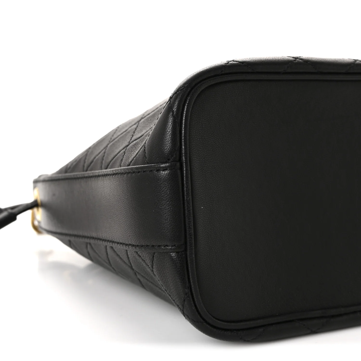 Lambskin Quilted Small Cassandre Bucket Bag Black - Image 8