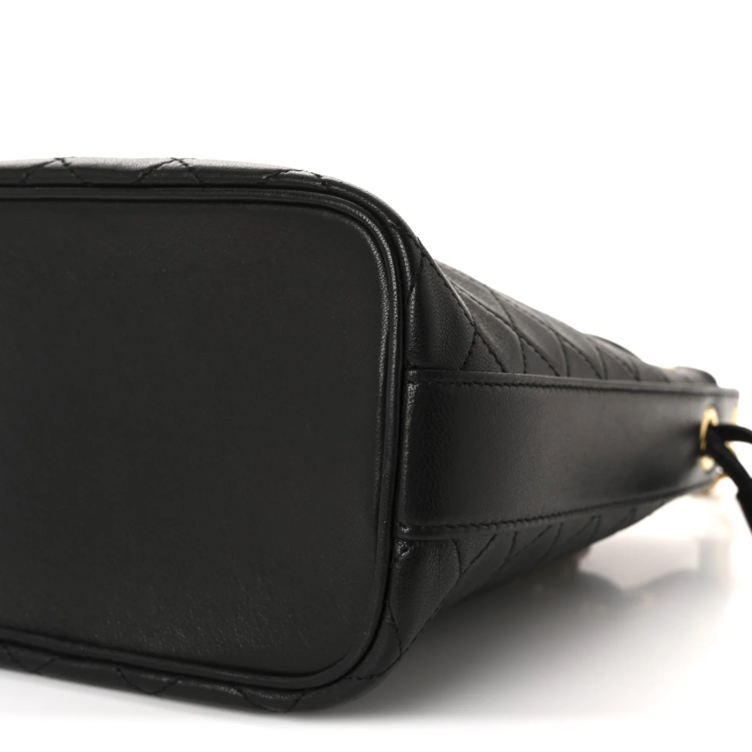 Lambskin Quilted Small Cassandre Bucket Bag Black - Image 9