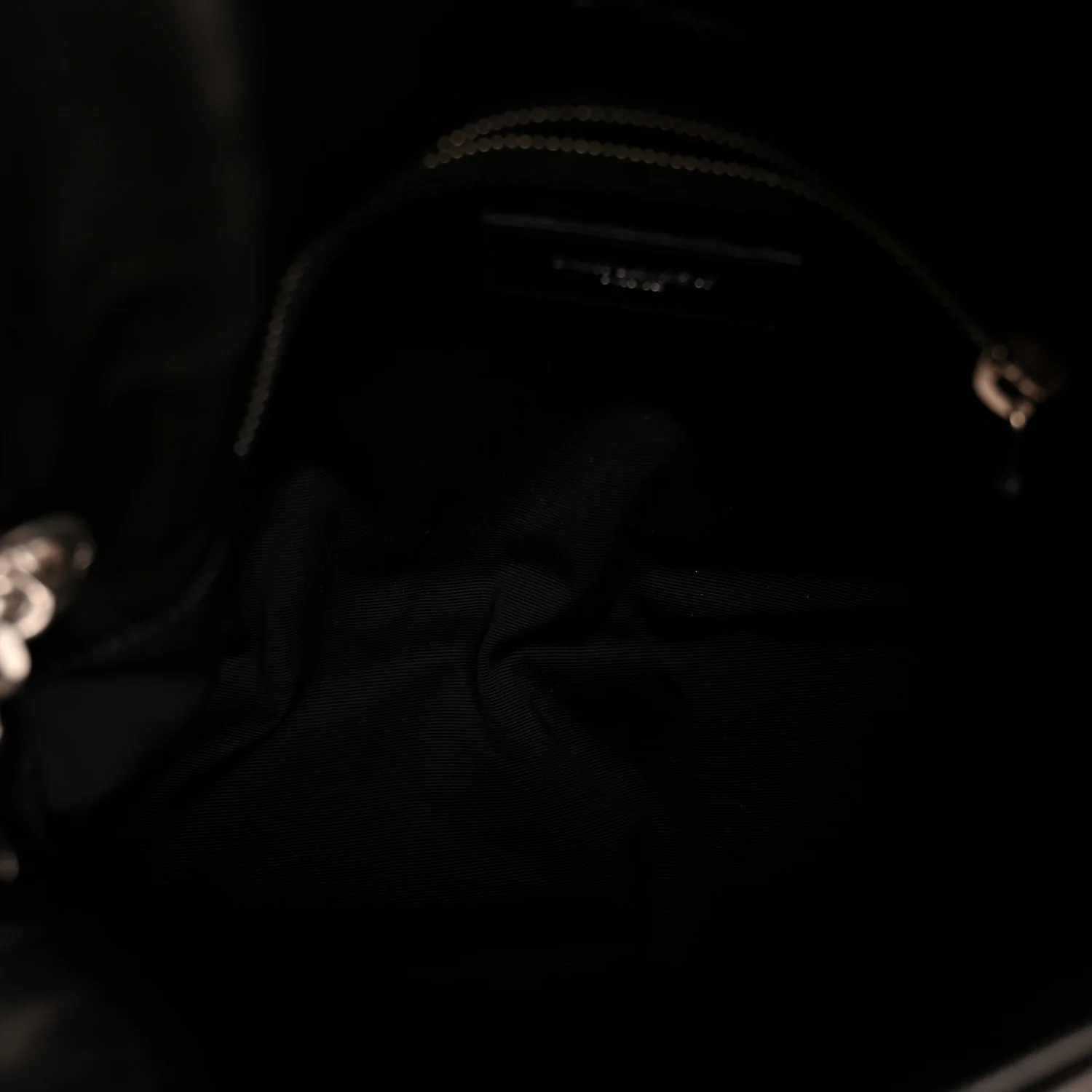 Lambskin Quilted Small Loulou Puffer Monogram Chain Satchel Black - Image 5