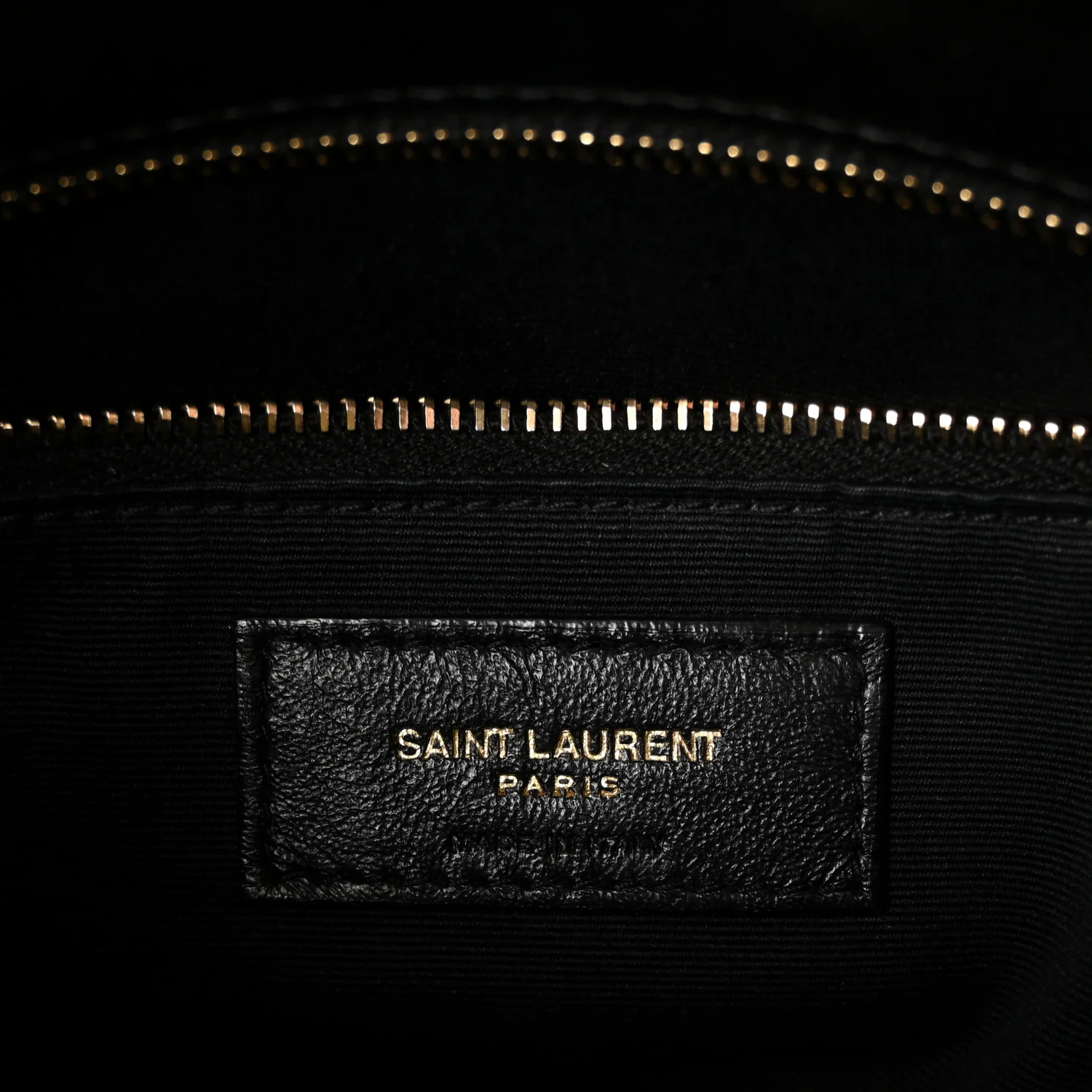 Lambskin Quilted Small Loulou Puffer Monogram Chain Satchel Black - Image 10