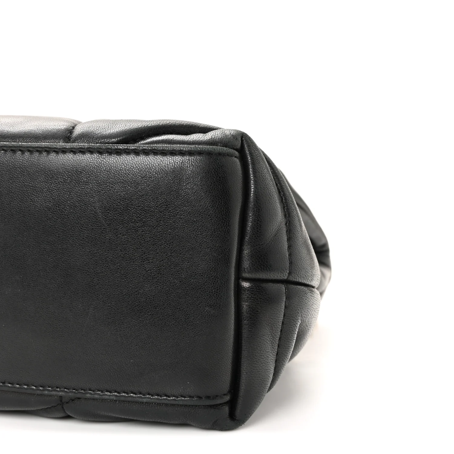 Lambskin Quilted Small Loulou Puffer Monogram Chain Satchel Black - Image 17