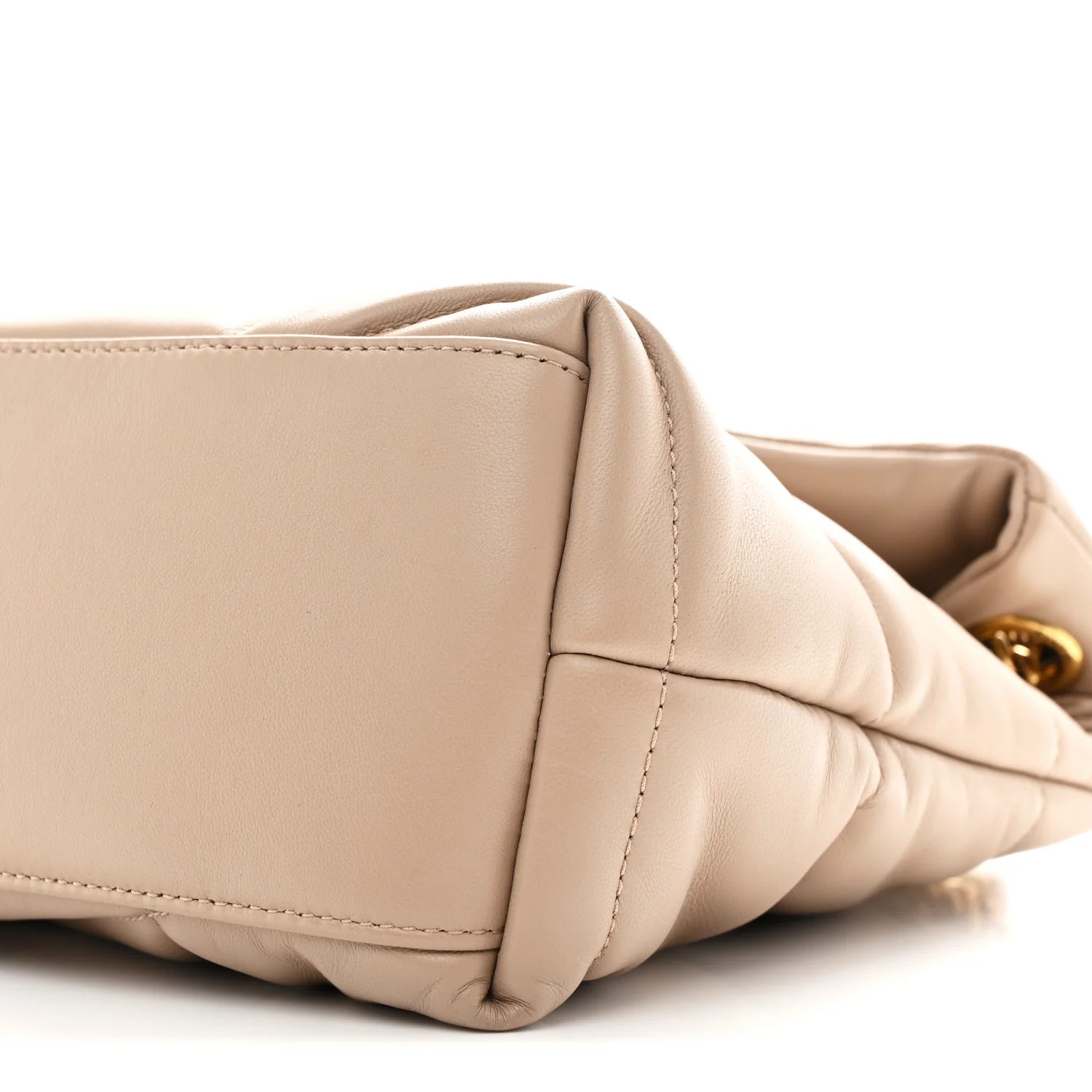 Lambskin Quilted Small Loulou Puffer Monogram Chain Satchel Dark Beige - Image 19