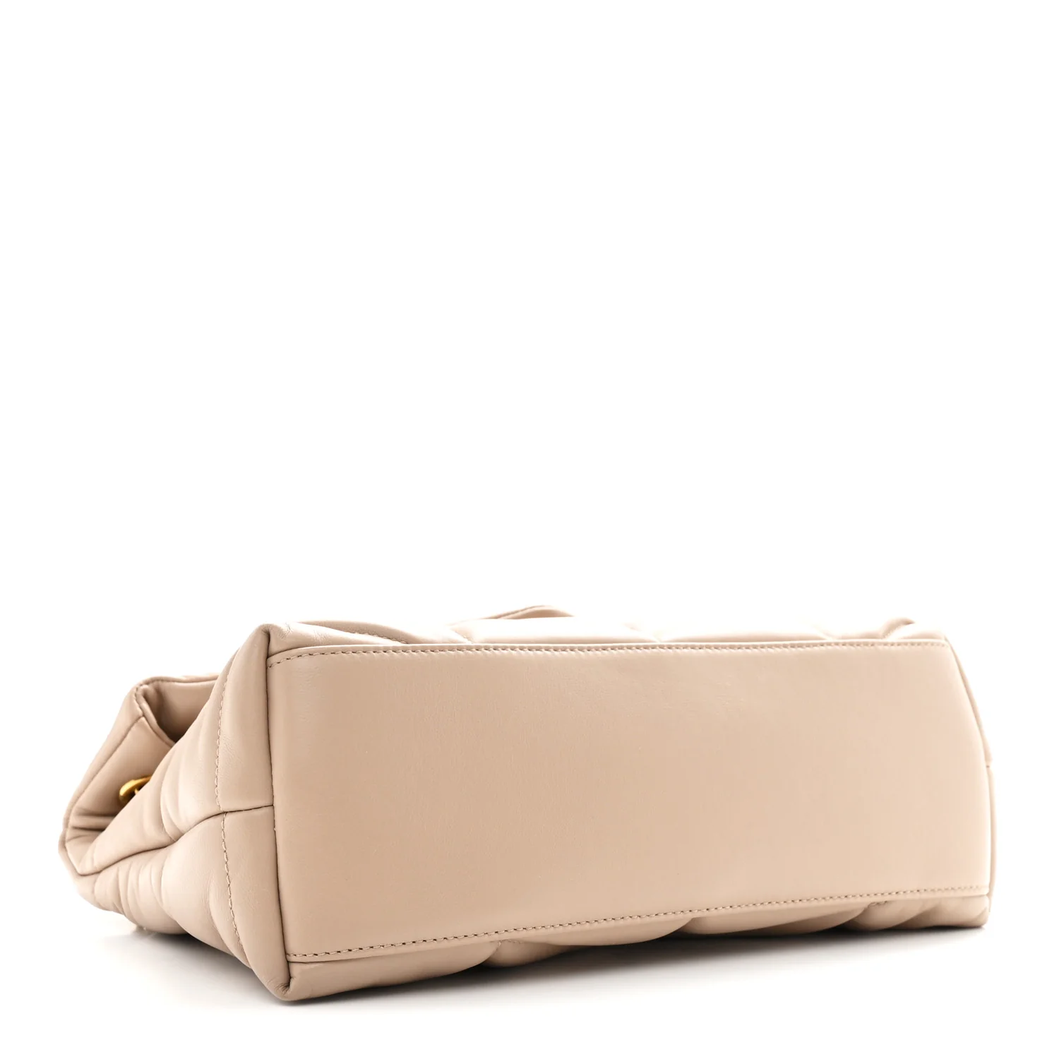 Lambskin Quilted Small Loulou Puffer Monogram Chain Satchel Dark Beige - Image 6