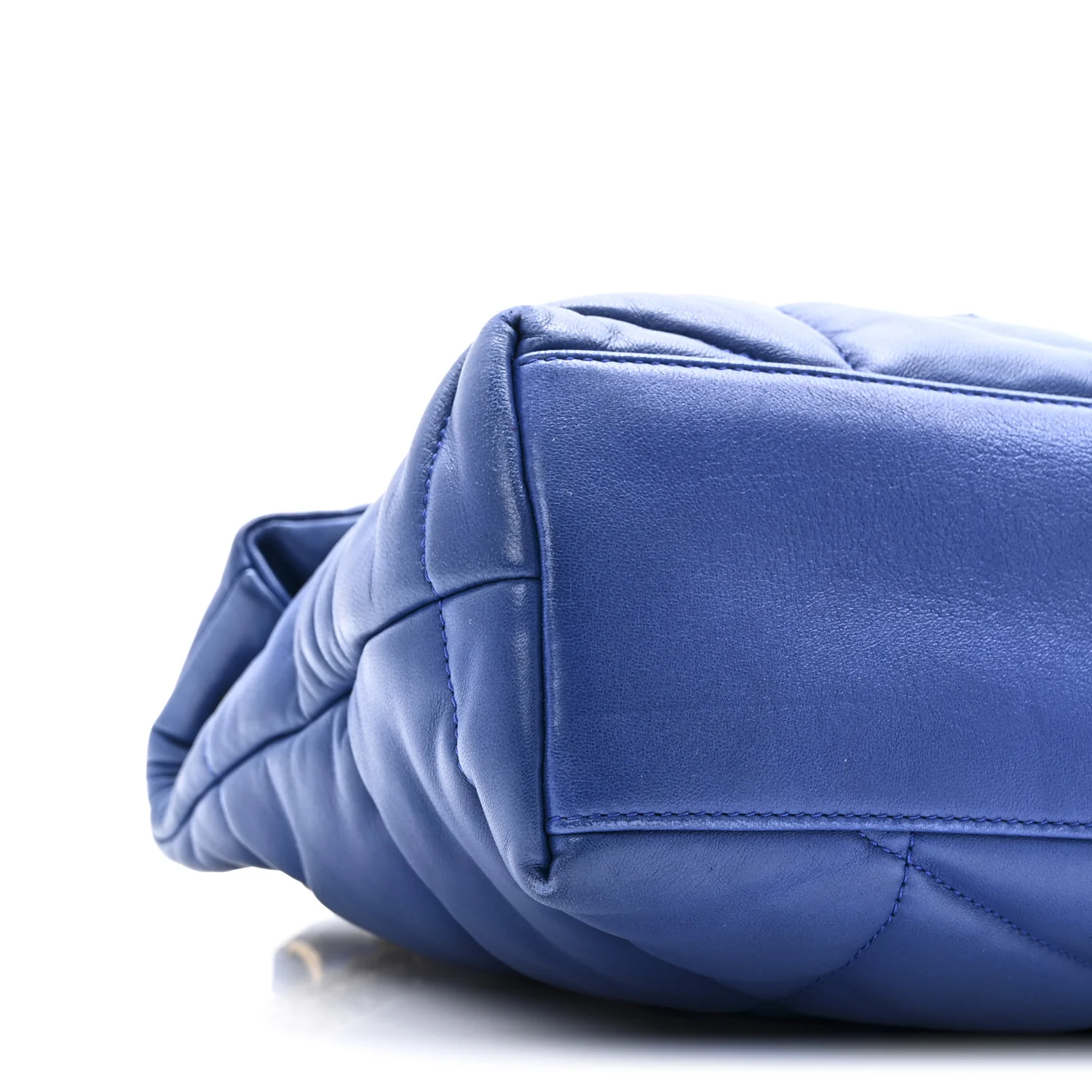 Lambskin Quilted Small Loulou Puffer Monogram Chain Satchel Majorele Blue - Image 9