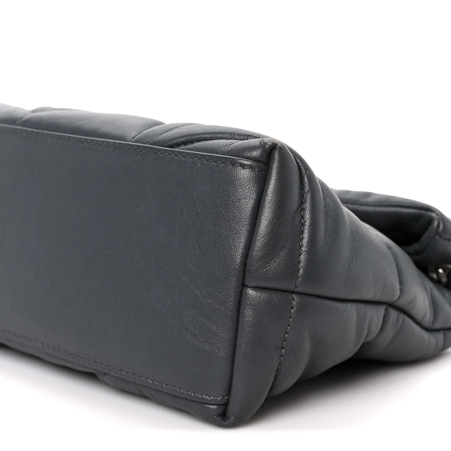 Lambskin Quilted Small Loulou Puffer Monogram Chain Satchel Storm - Image 11