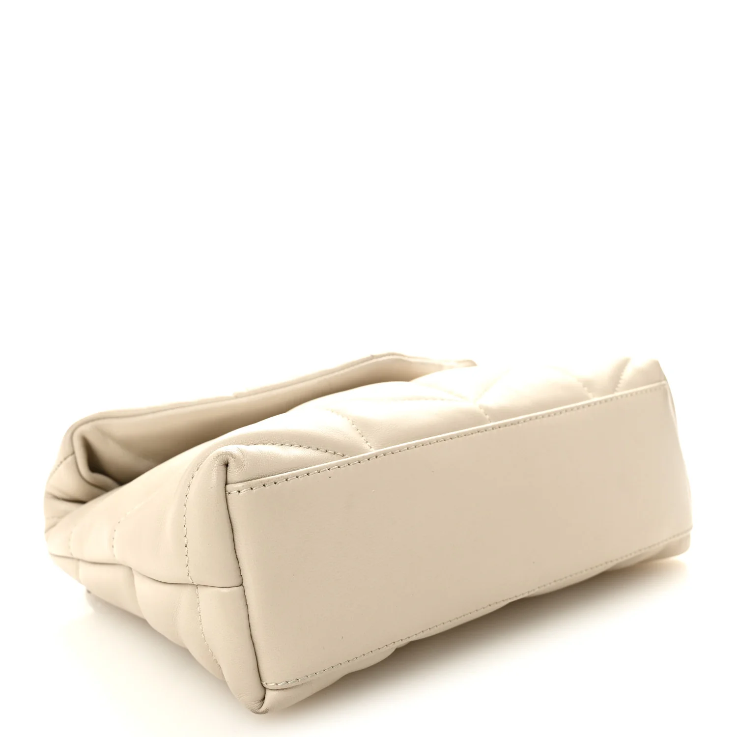 Lambskin Quilted Toy Loulou Puffer Monogram Chain Satchel Crema Soft - Image 4