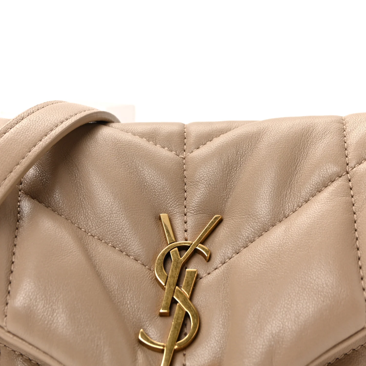 Lambskin Quilted Toy Loulou Puffer Monogram Chain Satchel Dark Beige - Image 7