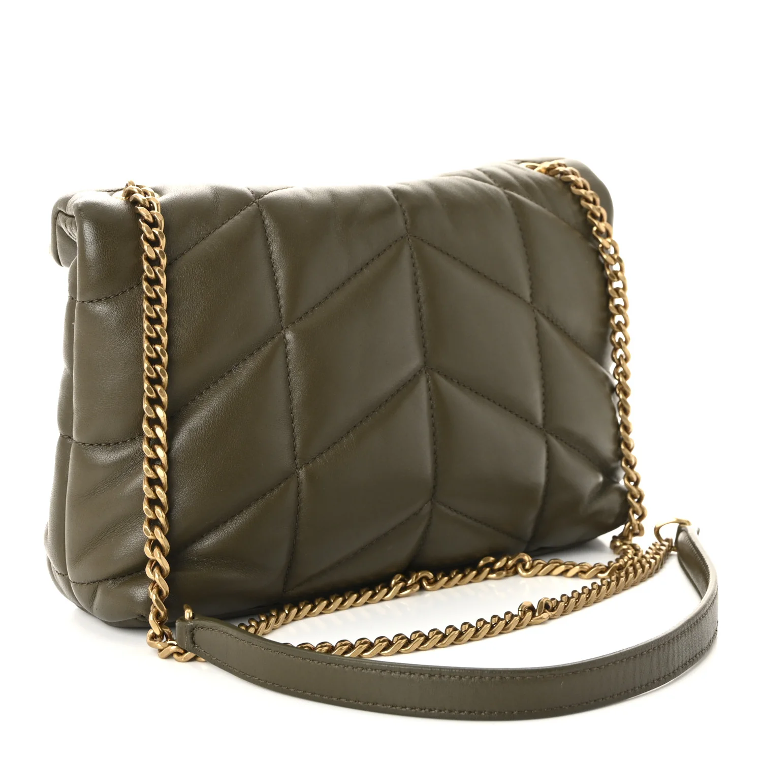 Lambskin Quilted Toy Loulou Puffer Monogram Chain Satchel Light Musk - Image 3