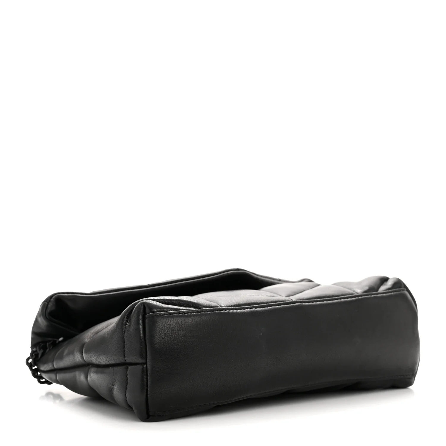 Lambskin Quilted Toy Loulou Puffer Monogram Monochrome Chain Satchel Black - Image 4