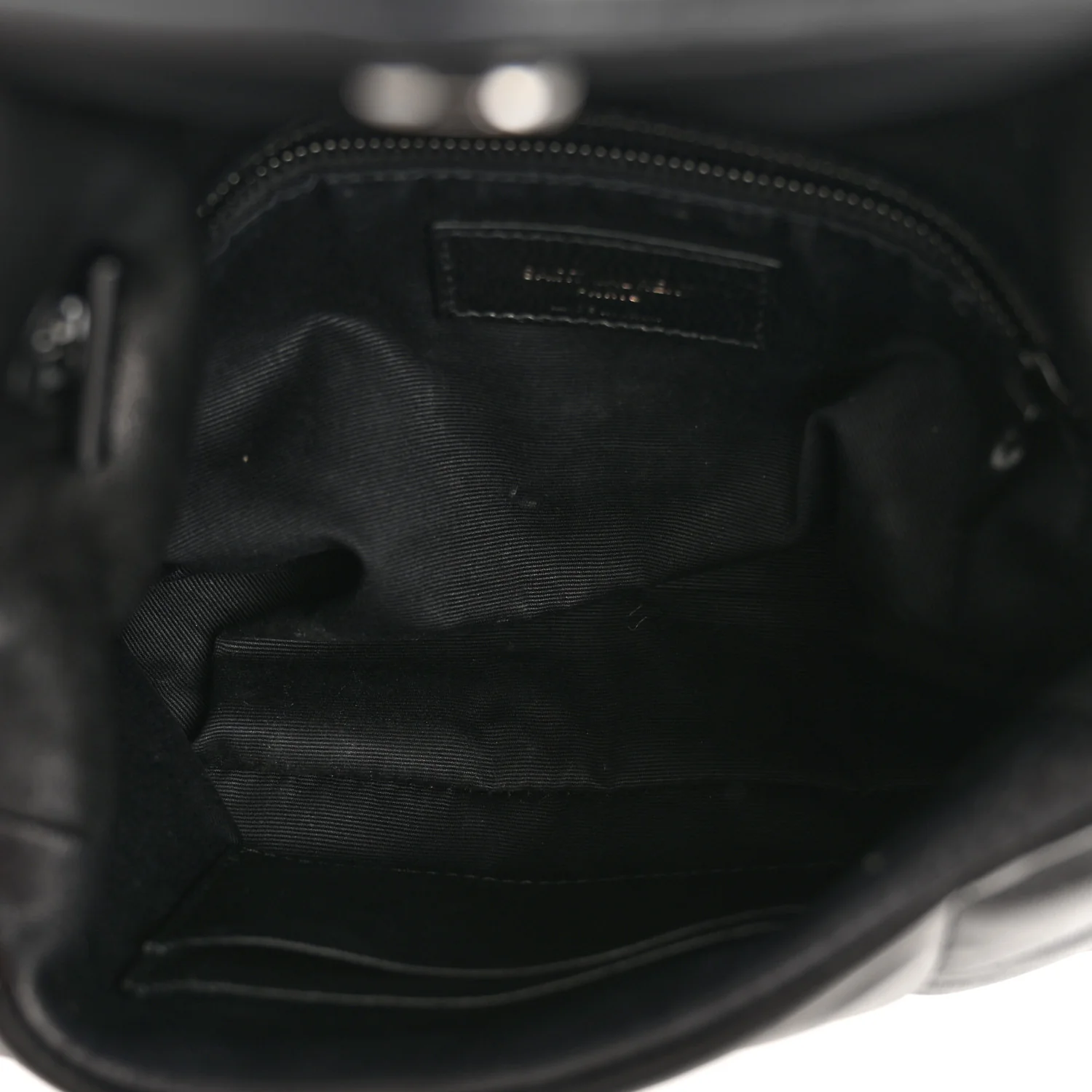 Lambskin Quilted Toy Loulou Puffer Monogram Monochrome Chain Satchel Black - Image 5