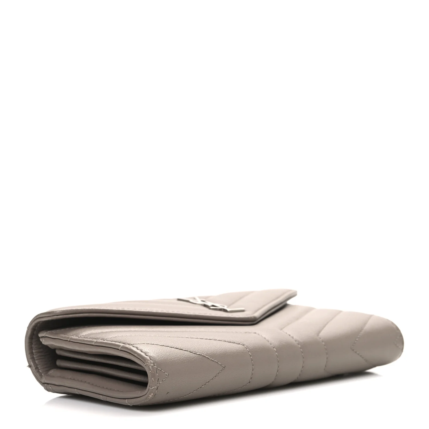 Lambskin Y Quilted Monogram Large Loulou Flap Wallet Mink - Image 4