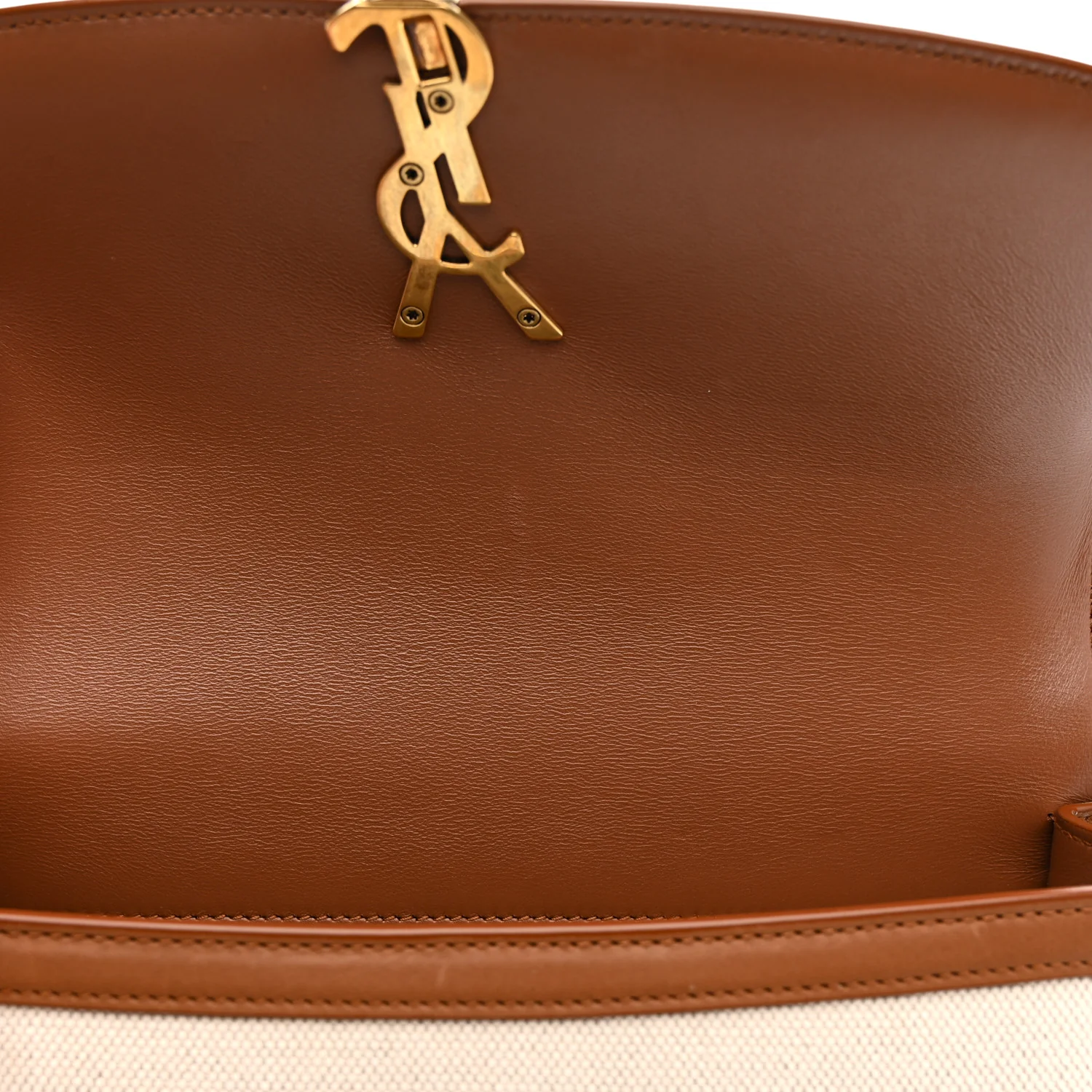 Linen Calfskin Monogram Small Solferino Satchel Greggio Brick - Image 10