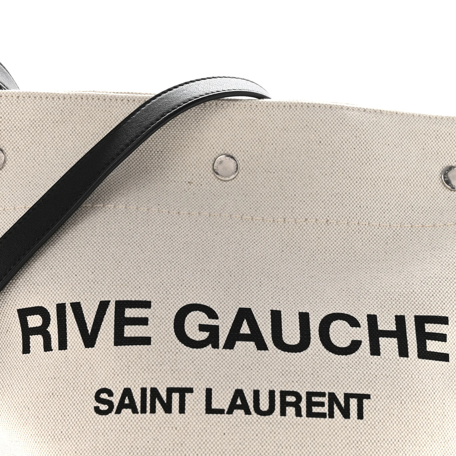 Linen Calfskin Rive Gauche Bucket Bag Greggio Natural - Image 8