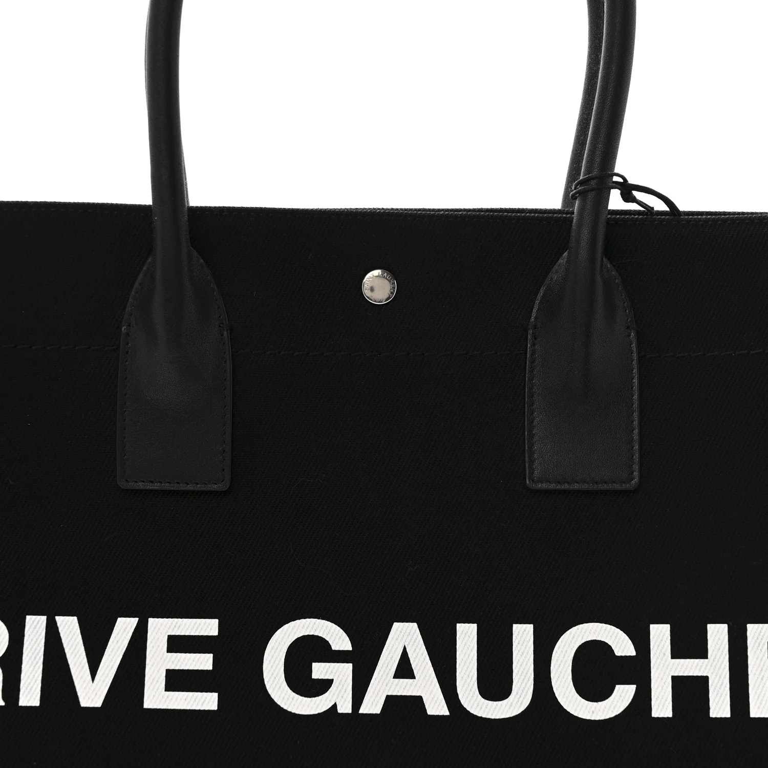 Linen Calfskin Rive Gauche Tote Black - Image 8