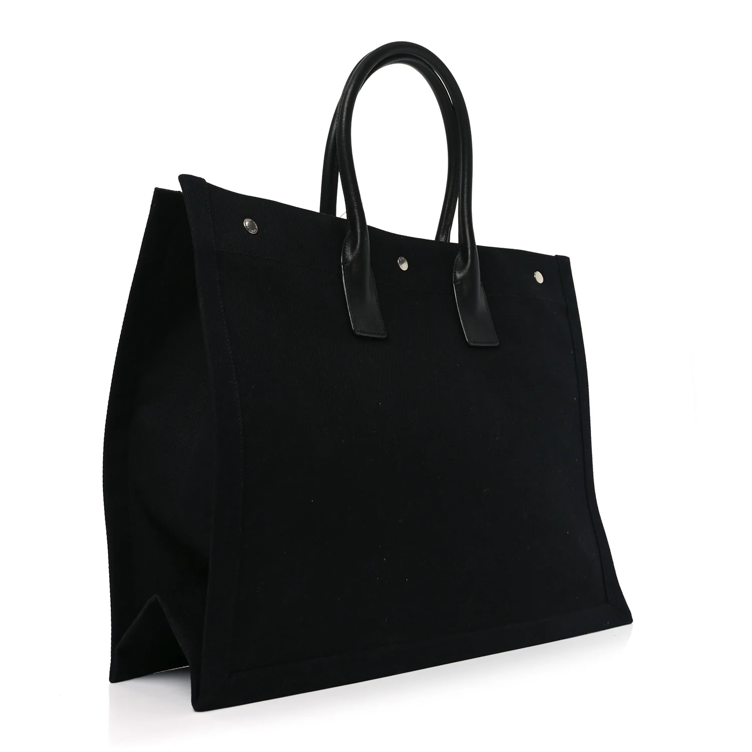 Linen Calfskin Rive Gauche Tote Black - Image 3