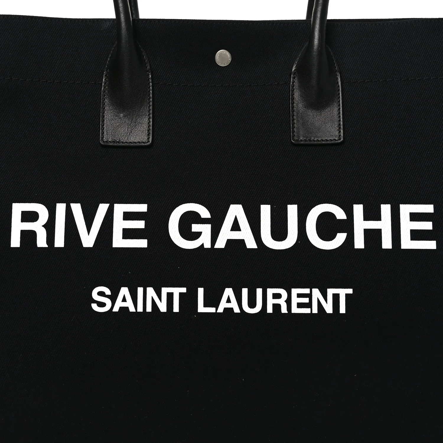 Linen Calfskin Rive Gauche Tote Black - Image 7