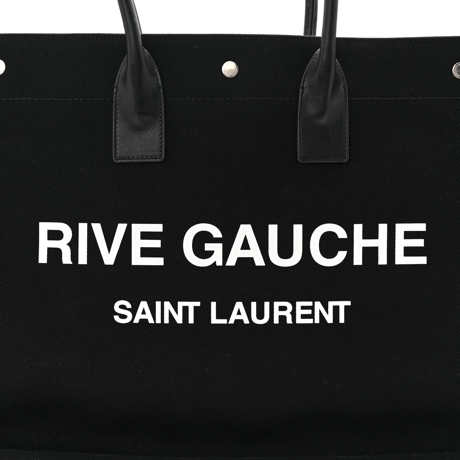 Linen Calfskin Rive Gauche Tote Black - Image 14