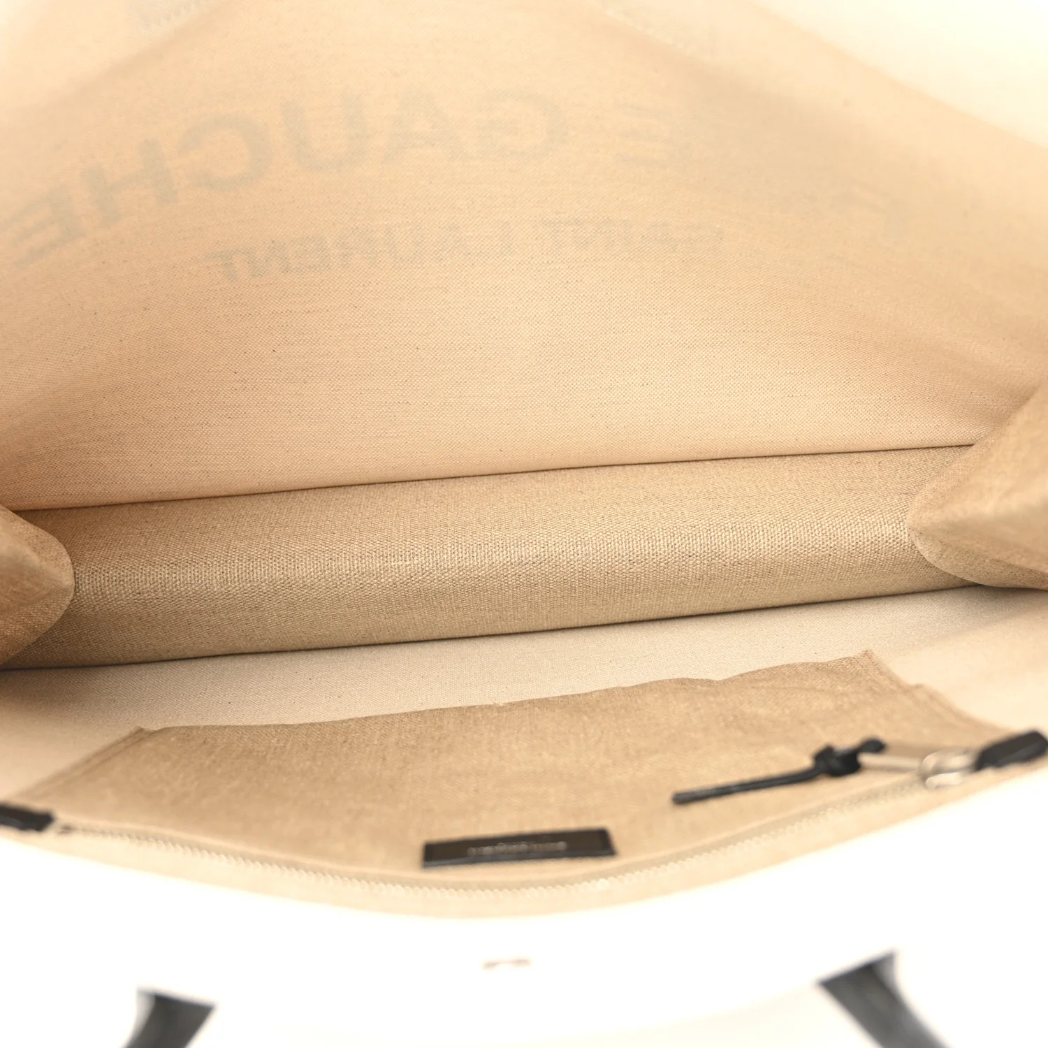 Linen Calfskin Rive Gauche Tote Greggio Natural - Image 5