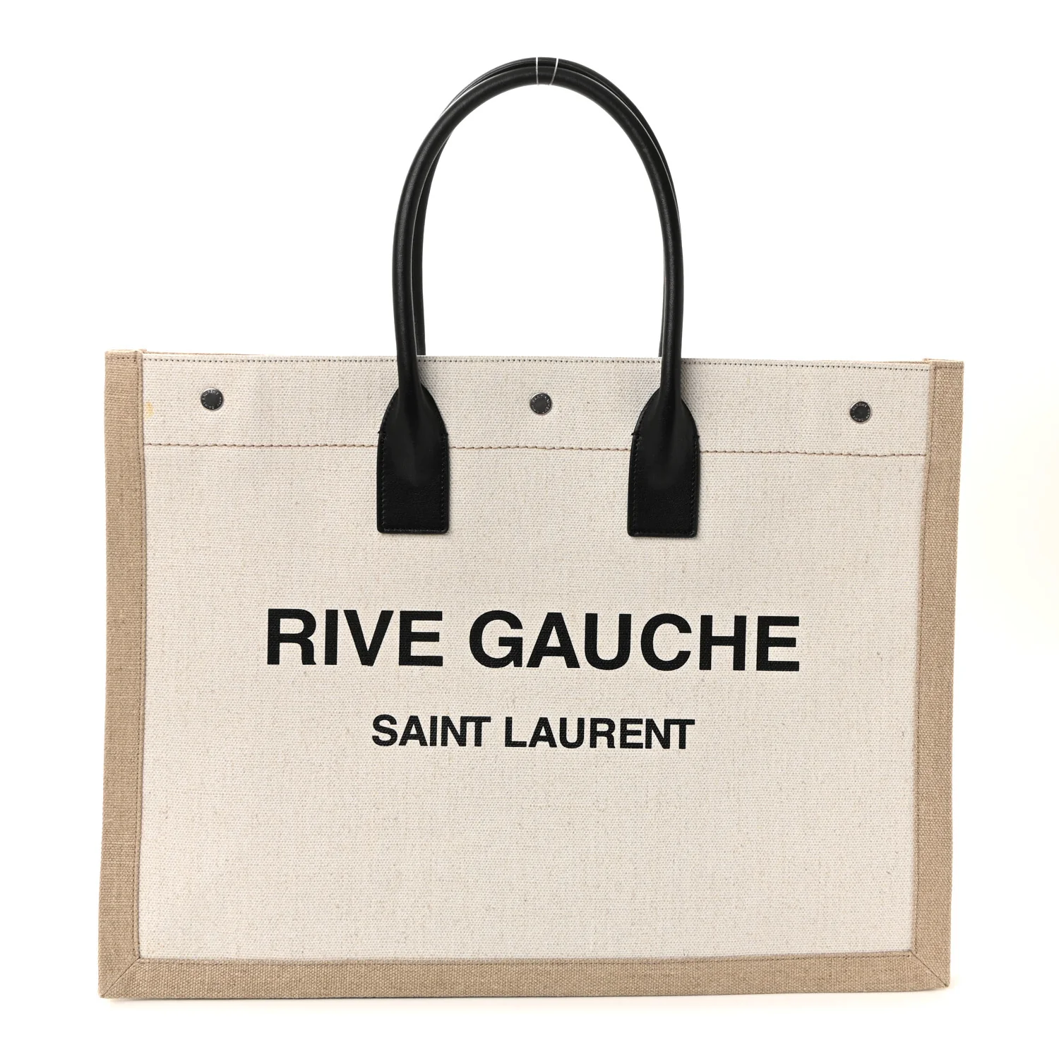 Linen Calfskin Rive Gauche Tote Optic White