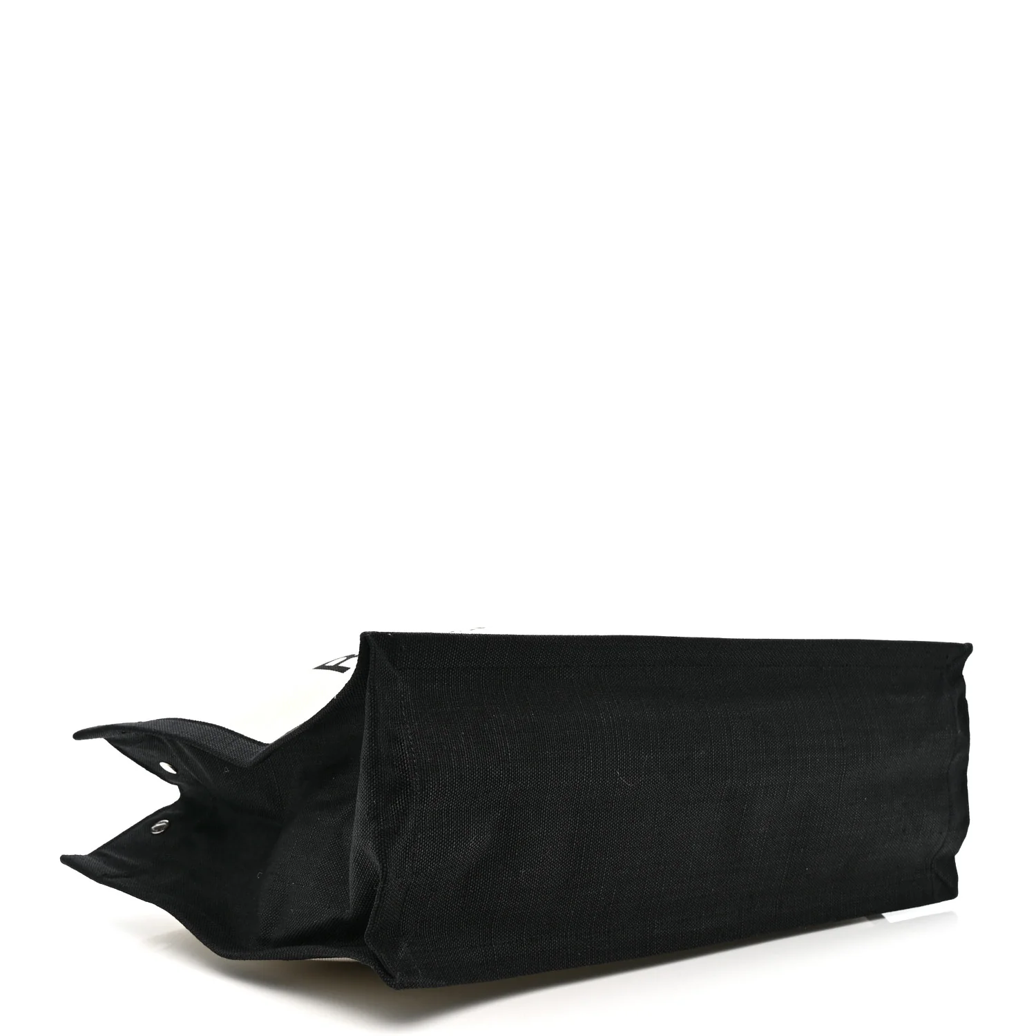 Linen Calfskin Rive Gauche Tote White Black - Image 4