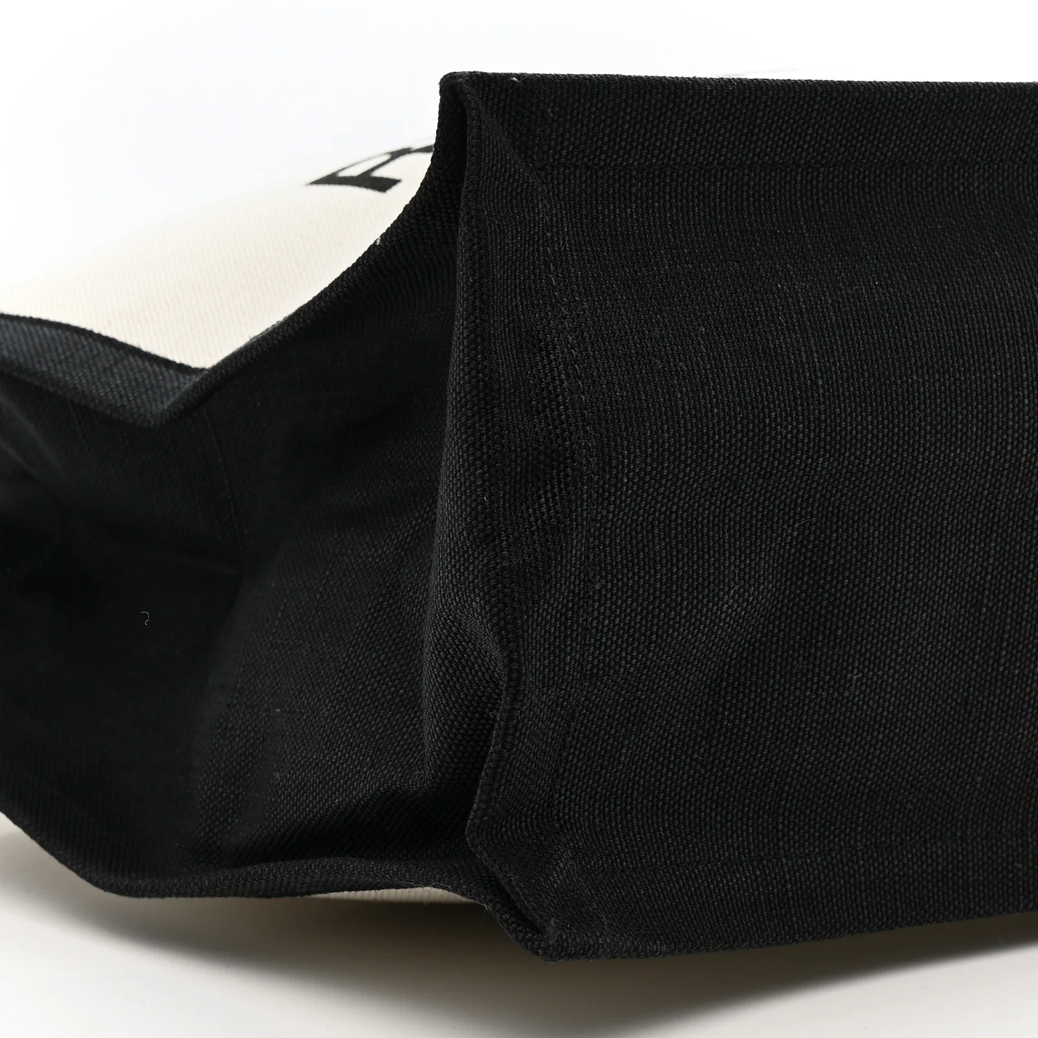 Linen Calfskin Rive Gauche Tote White Black - Image 9