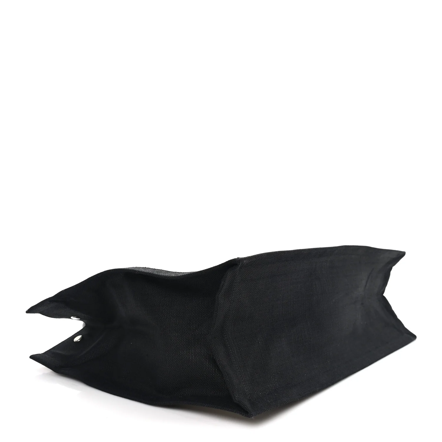 Linen Calfskin Small Rive Gauche Tote Natural Black - Image 4