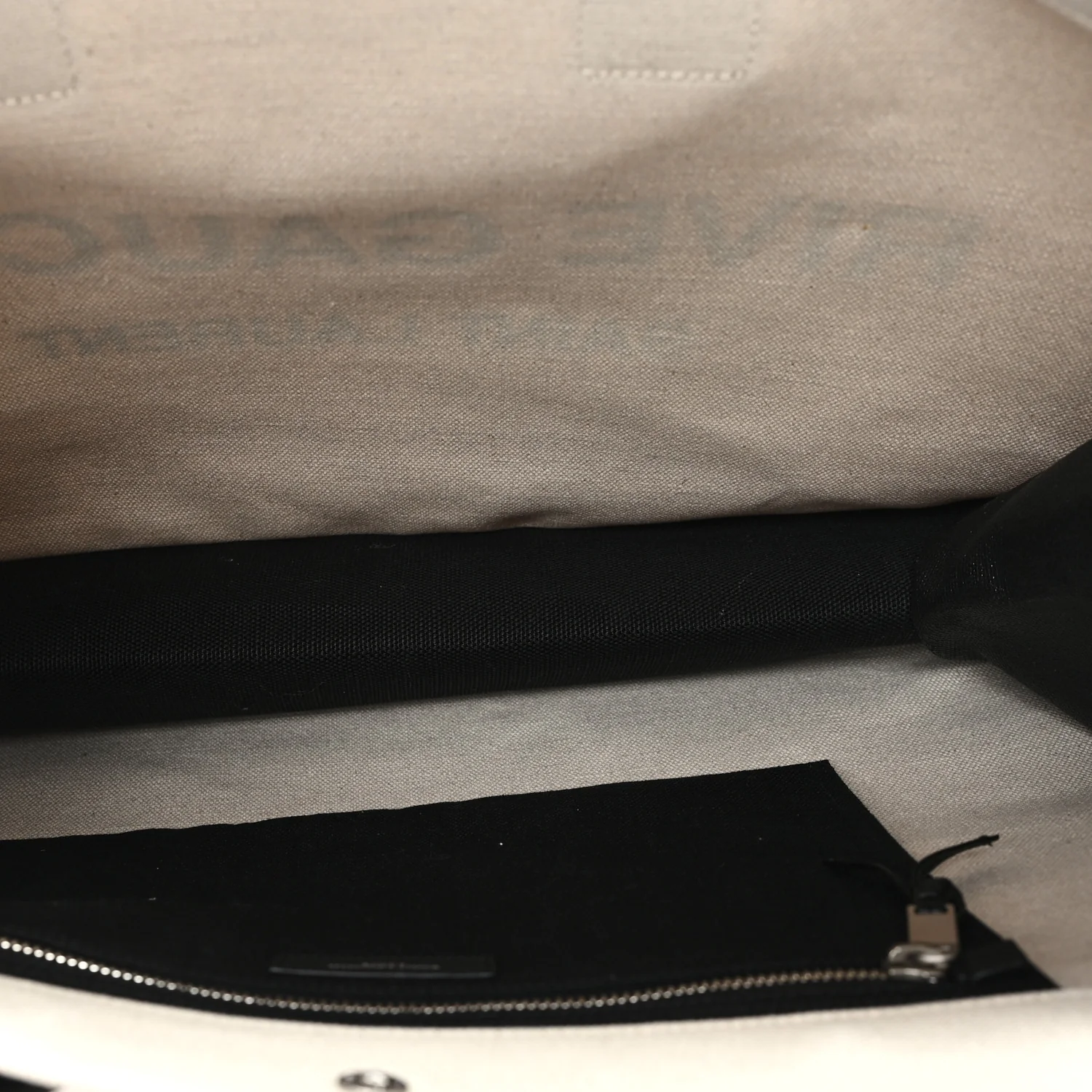 Linen Calfskin Small Rive Gauche Tote Natural Black - Image 5