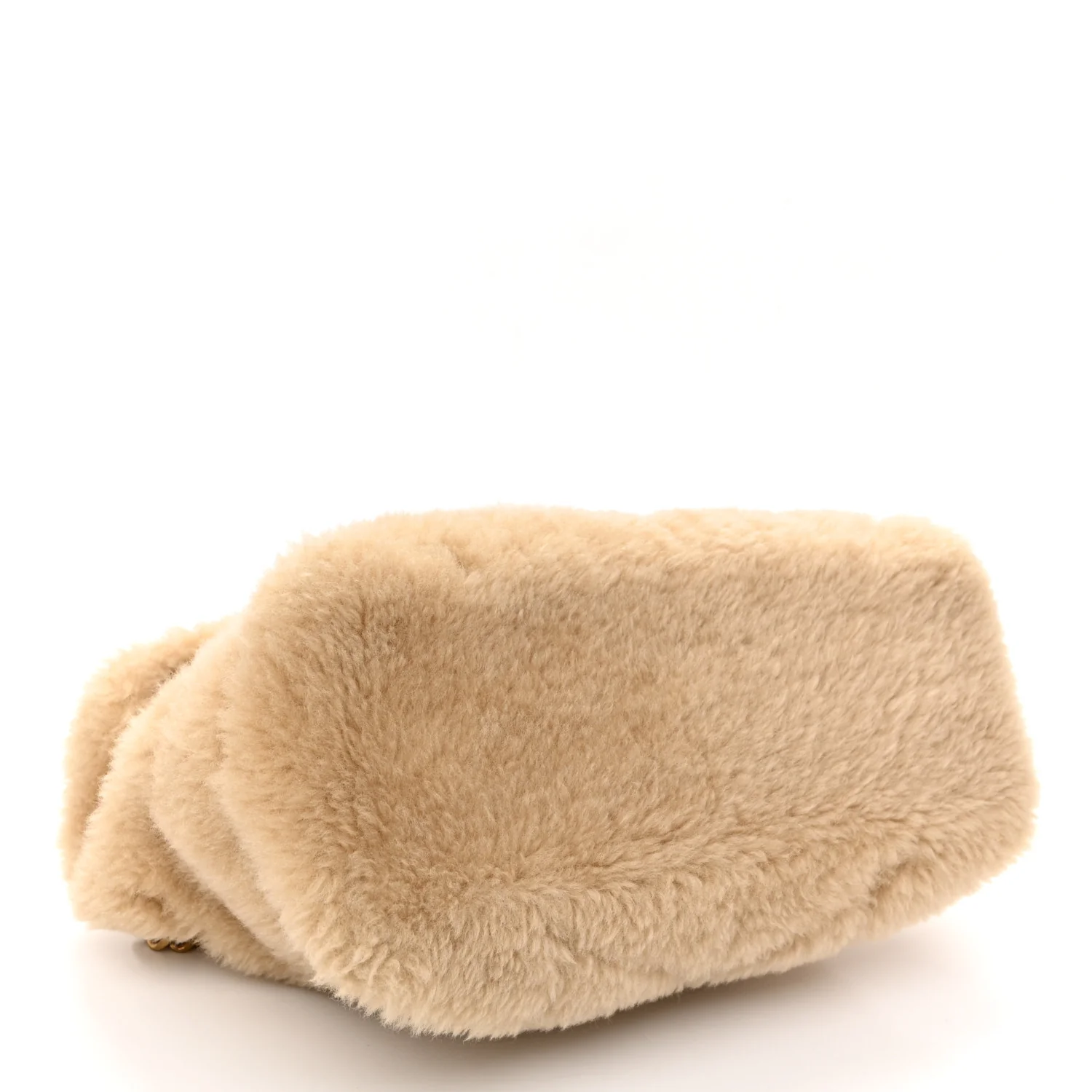 Merino Shearling Lambskin Quilted Small Loulou Puffer Monogram Chain Satchel Natural Beige - Image 4