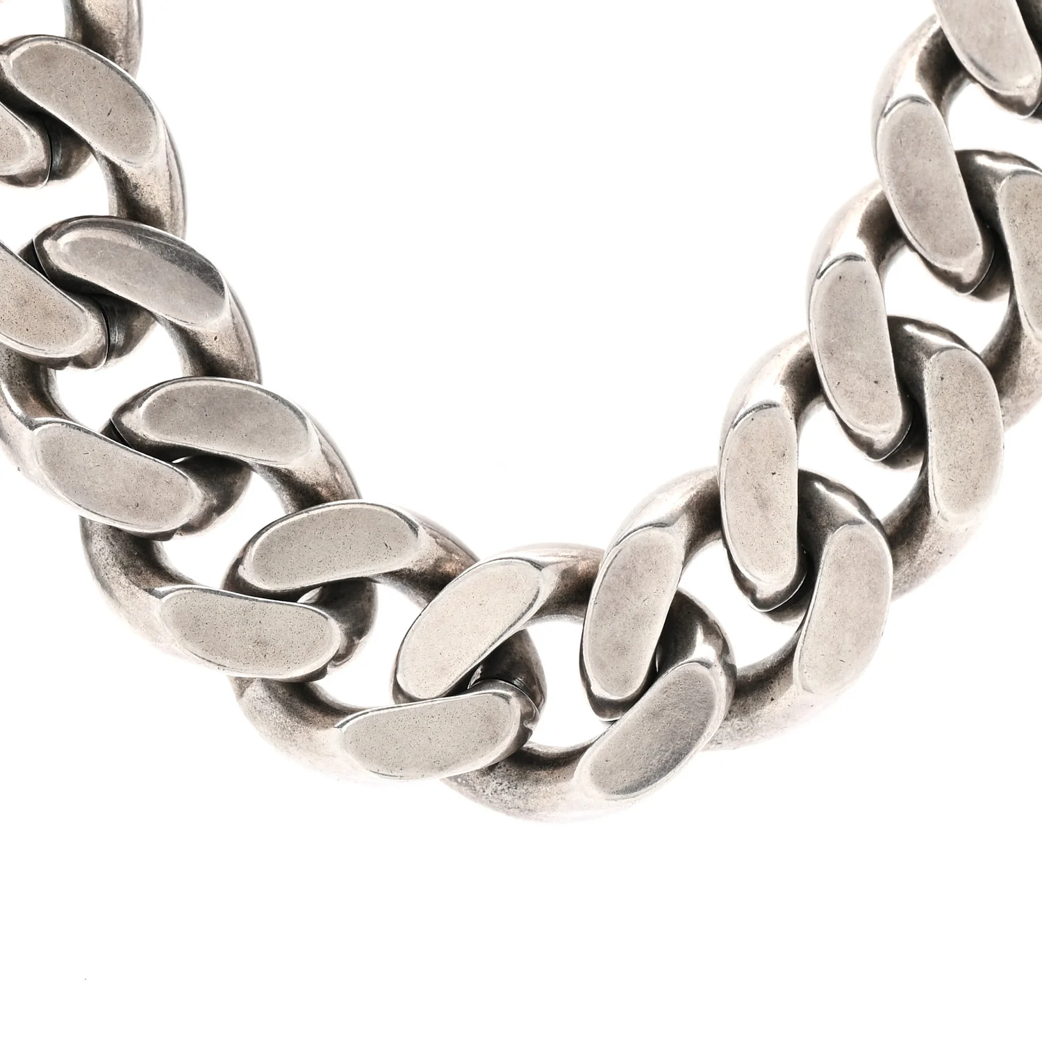 Metal Curb Chain Necklace Oxidized Silver - Image 4