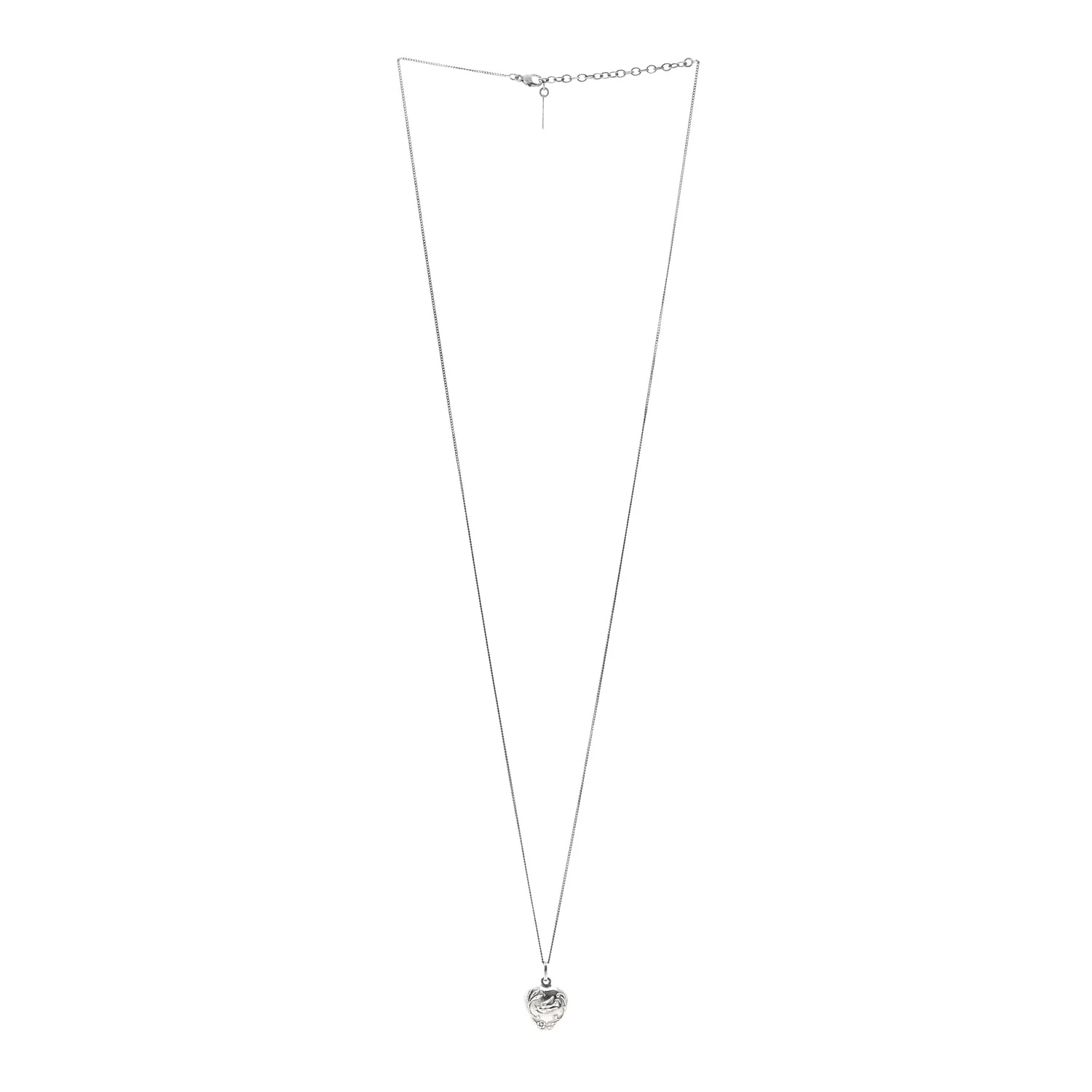 Metal Heart Necklace Silver - Image 3