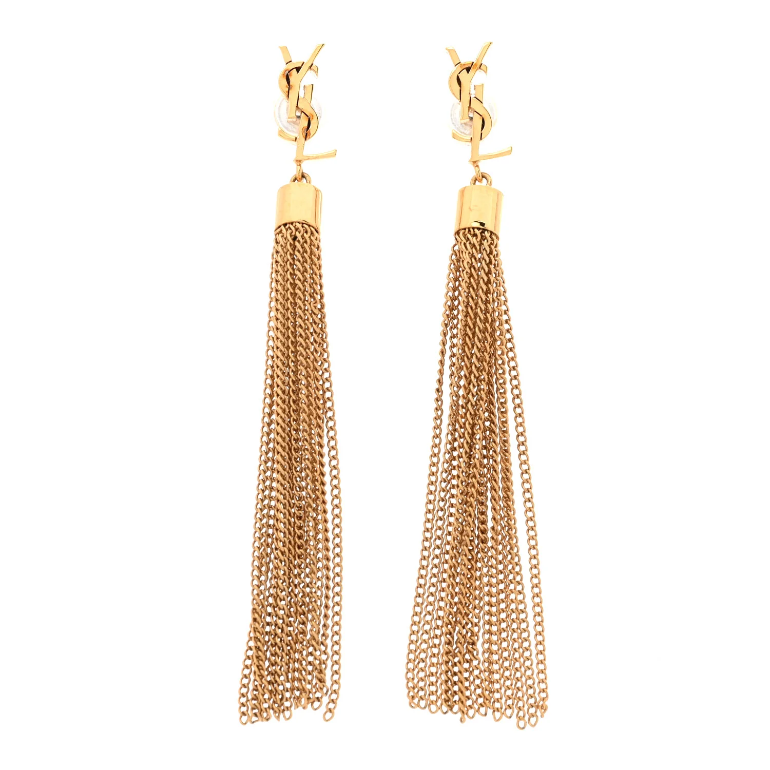 Metal Monogram Loulou Tassel Earrings Gold