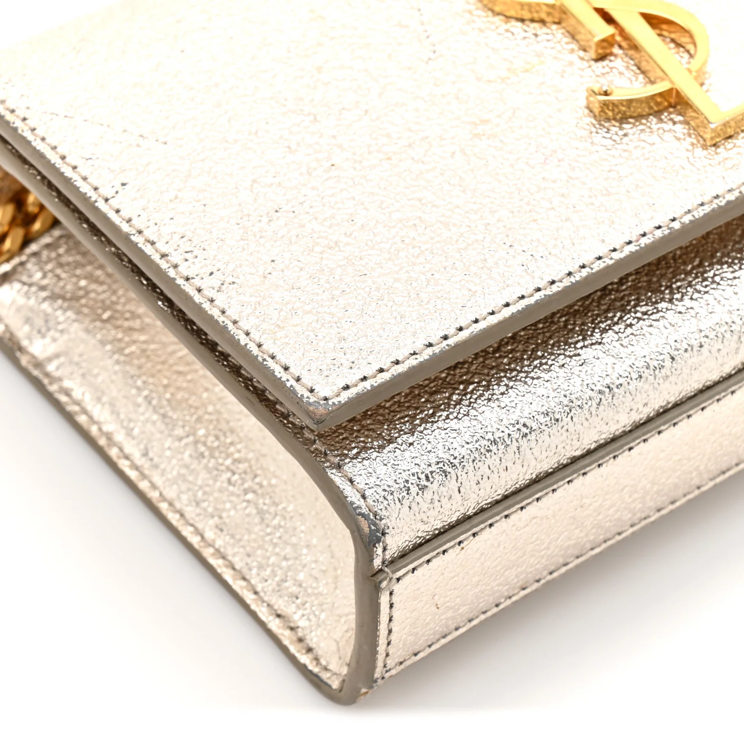 Metallic Calfskin Small Classic Monogram Kate Satchel Platine - Image 21